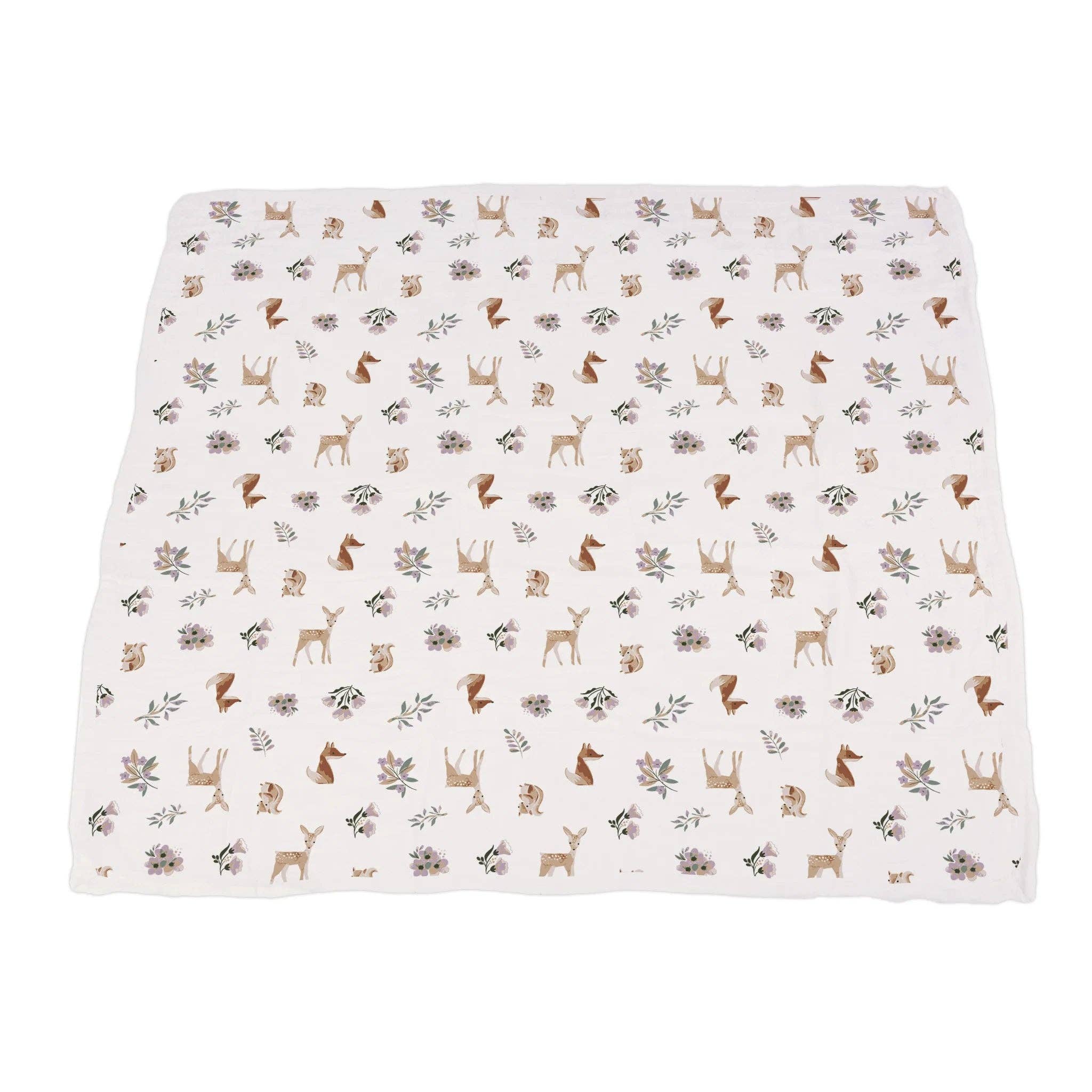 Newcastle Classics- Sierra Fox and Deer and Orchid Lavender Cotton Newcastle Blanket