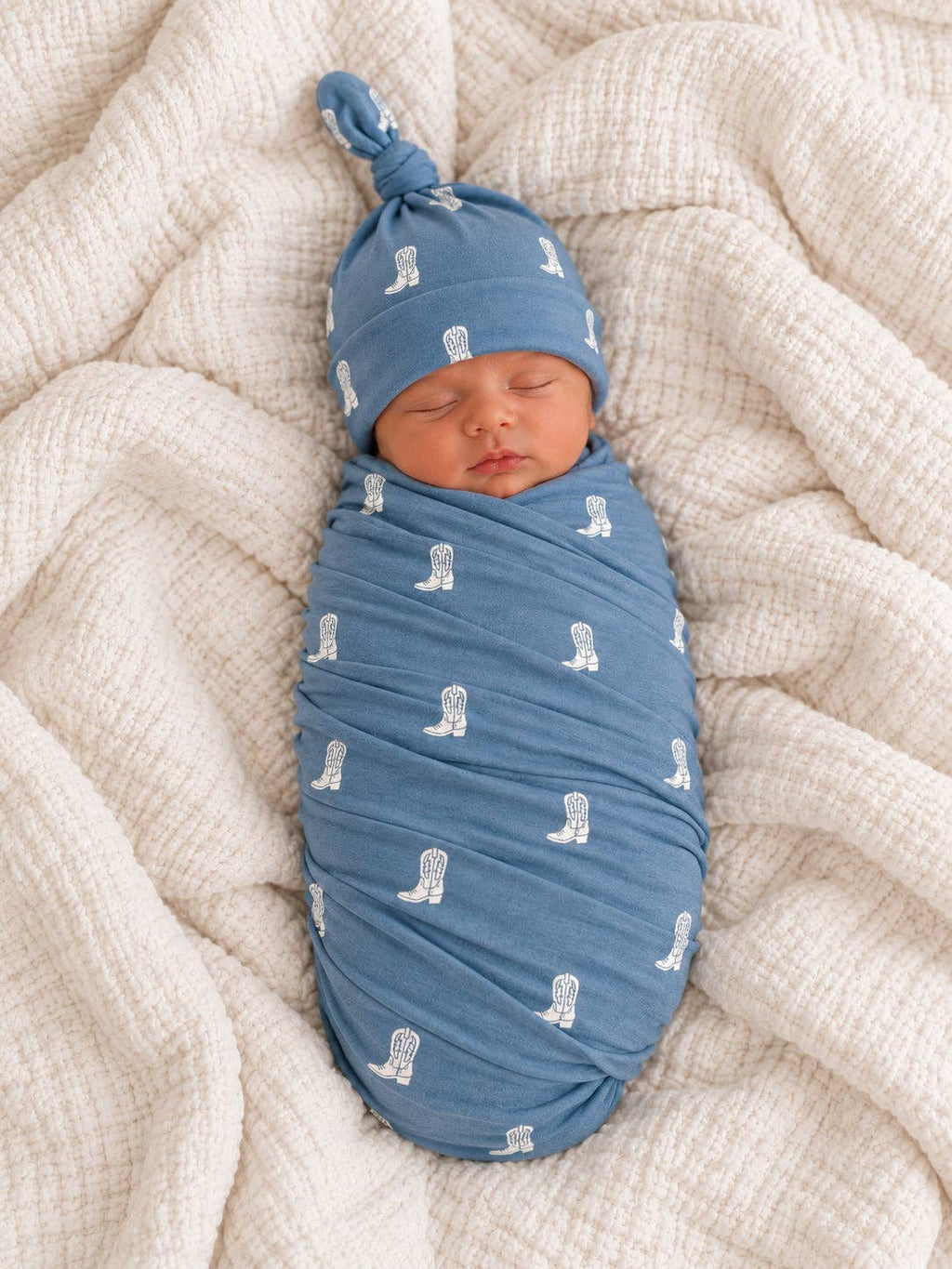 SIIX Collection- Cowboy Boots / Organic Cotton Swaddle