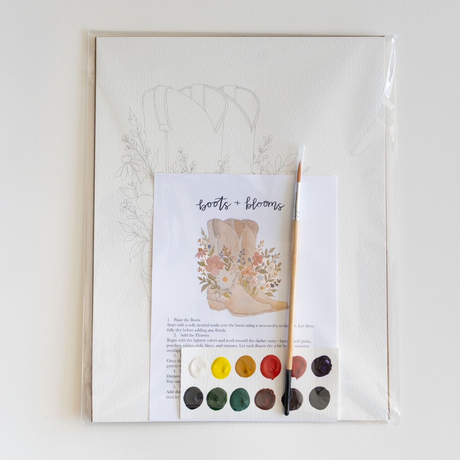 Bailey Rae Studio- Boots & blooms - watercolor kit