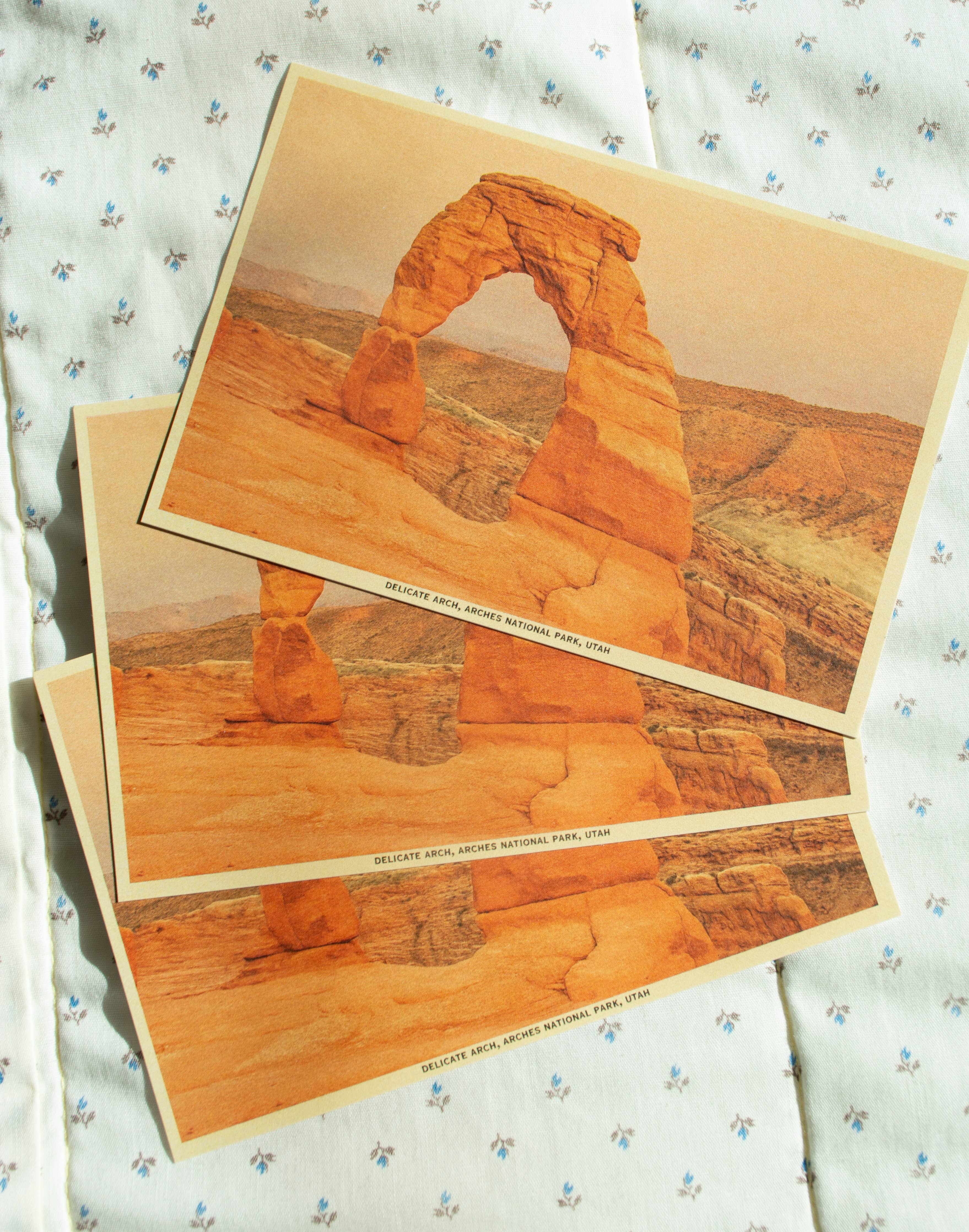 Traildust Goods- Arches National Park Utah Vintage Inspired 4x6 Postcards