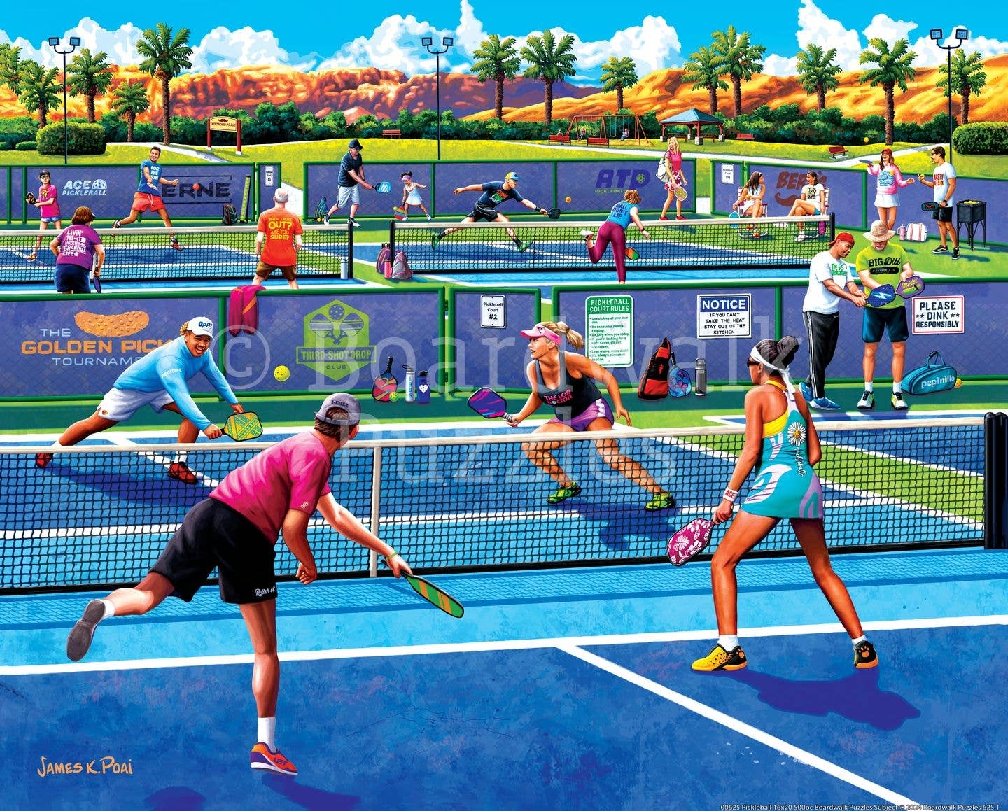 Boardwalk Puzzle Company- Pickleball - Personal Puzzle - 210 Piece