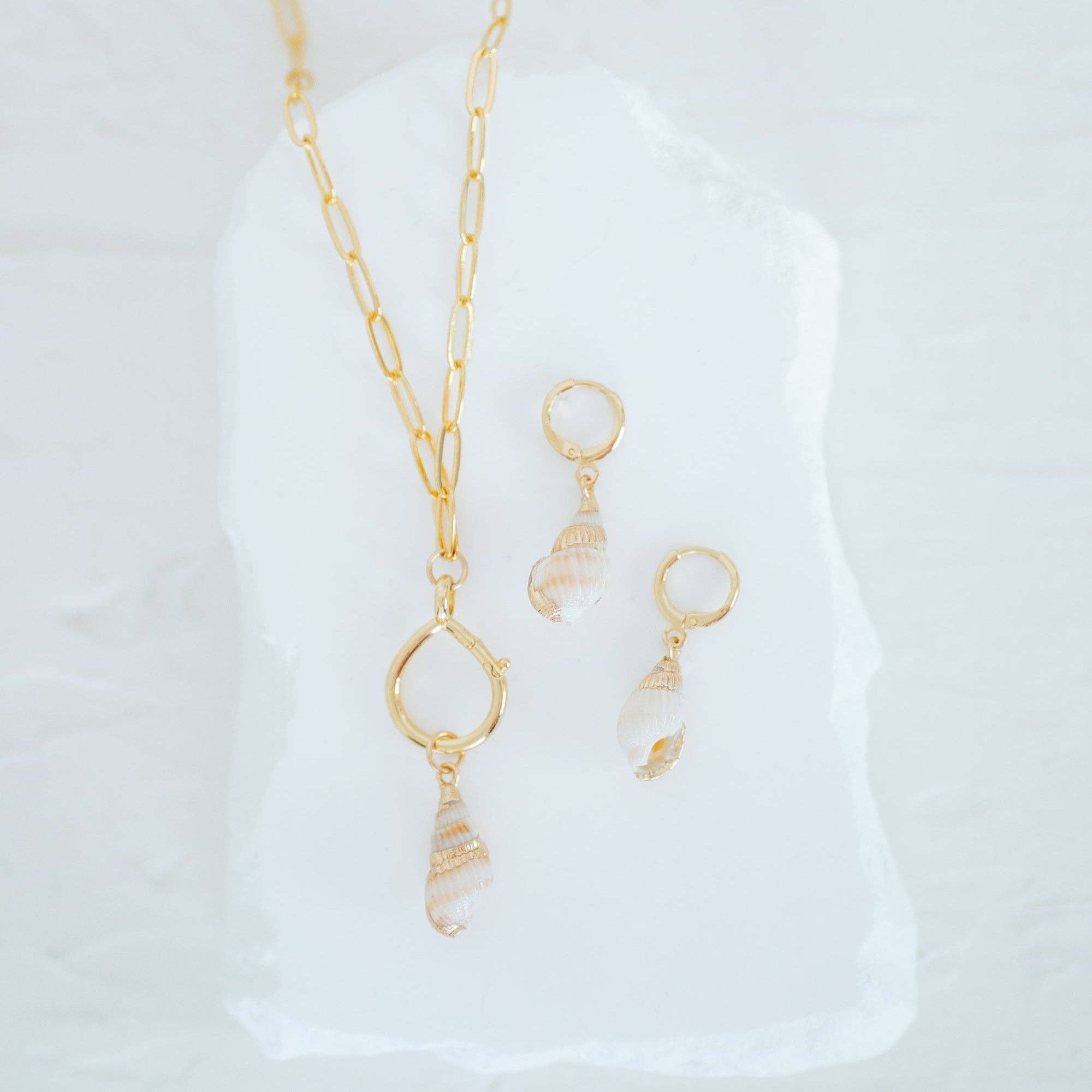 Reva Grey - Spiral Shell Earring