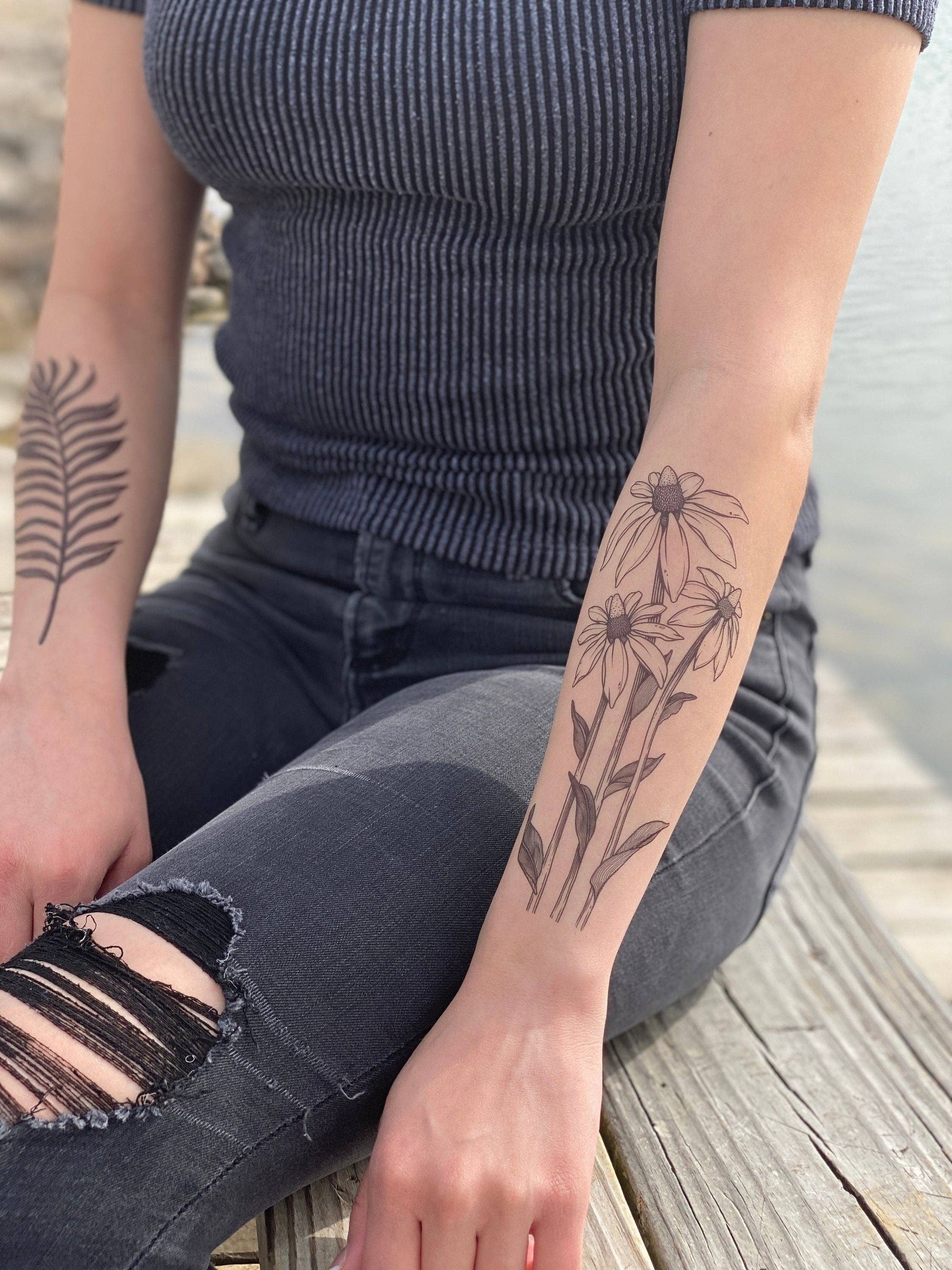 NatureTats - Coneflower Temporary Tattoo