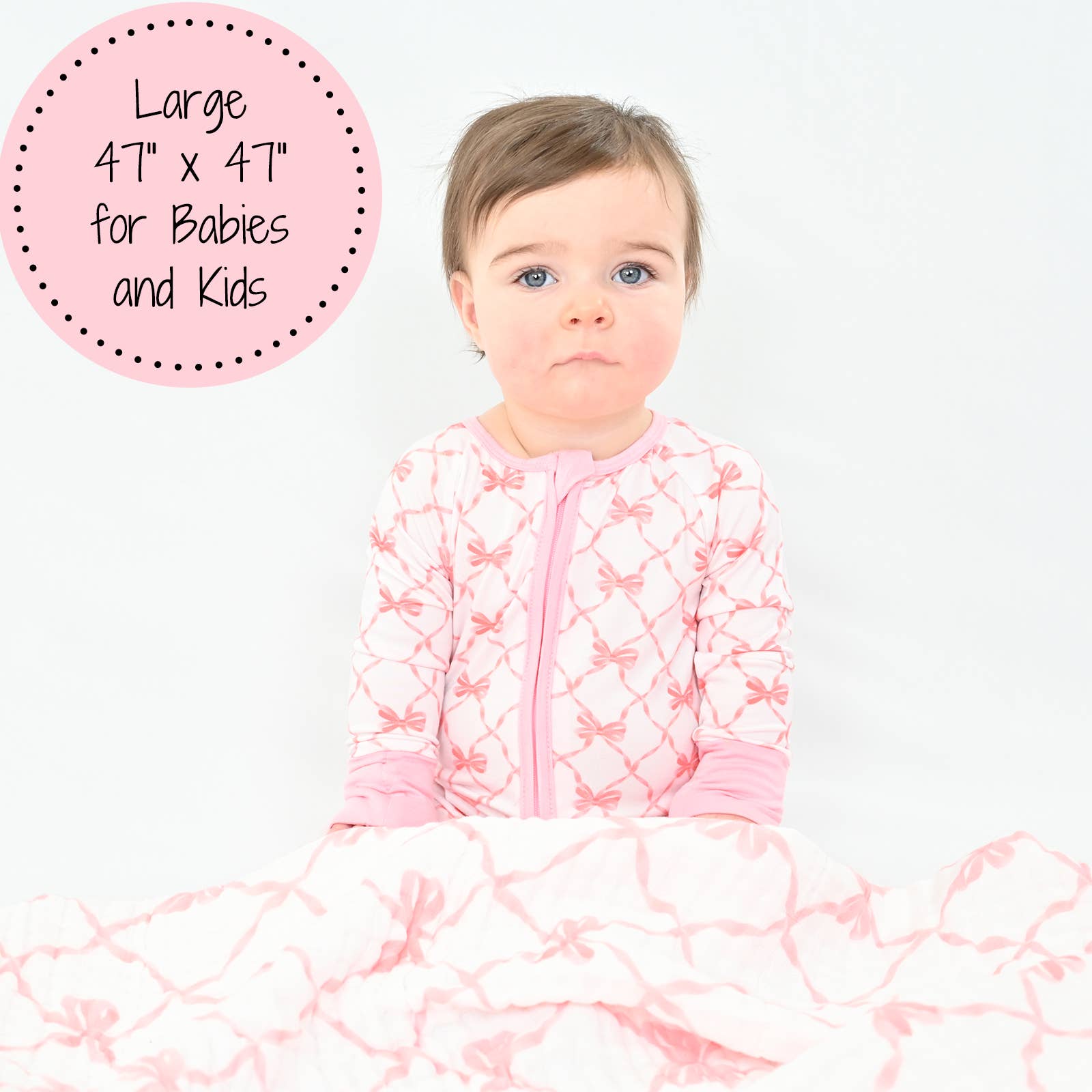 LollyBanks- Beautiful Bows Baby Toddler Muslin Blanket