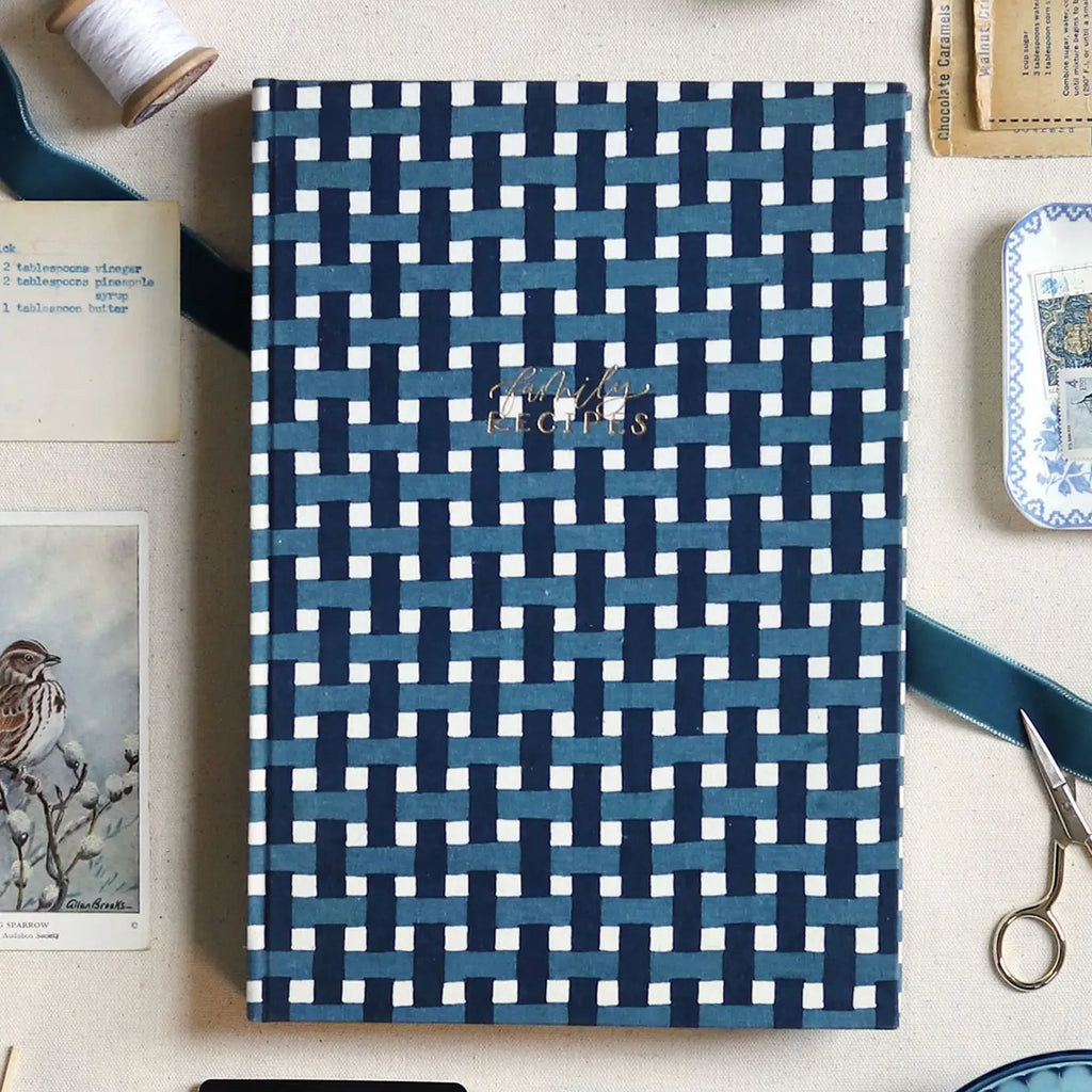1canoe2- Navy Gingham Heirloom Recipe Book