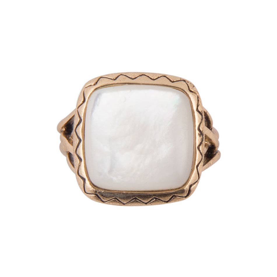 Barse Jewelry- Wave of Mother of Pearl Ring