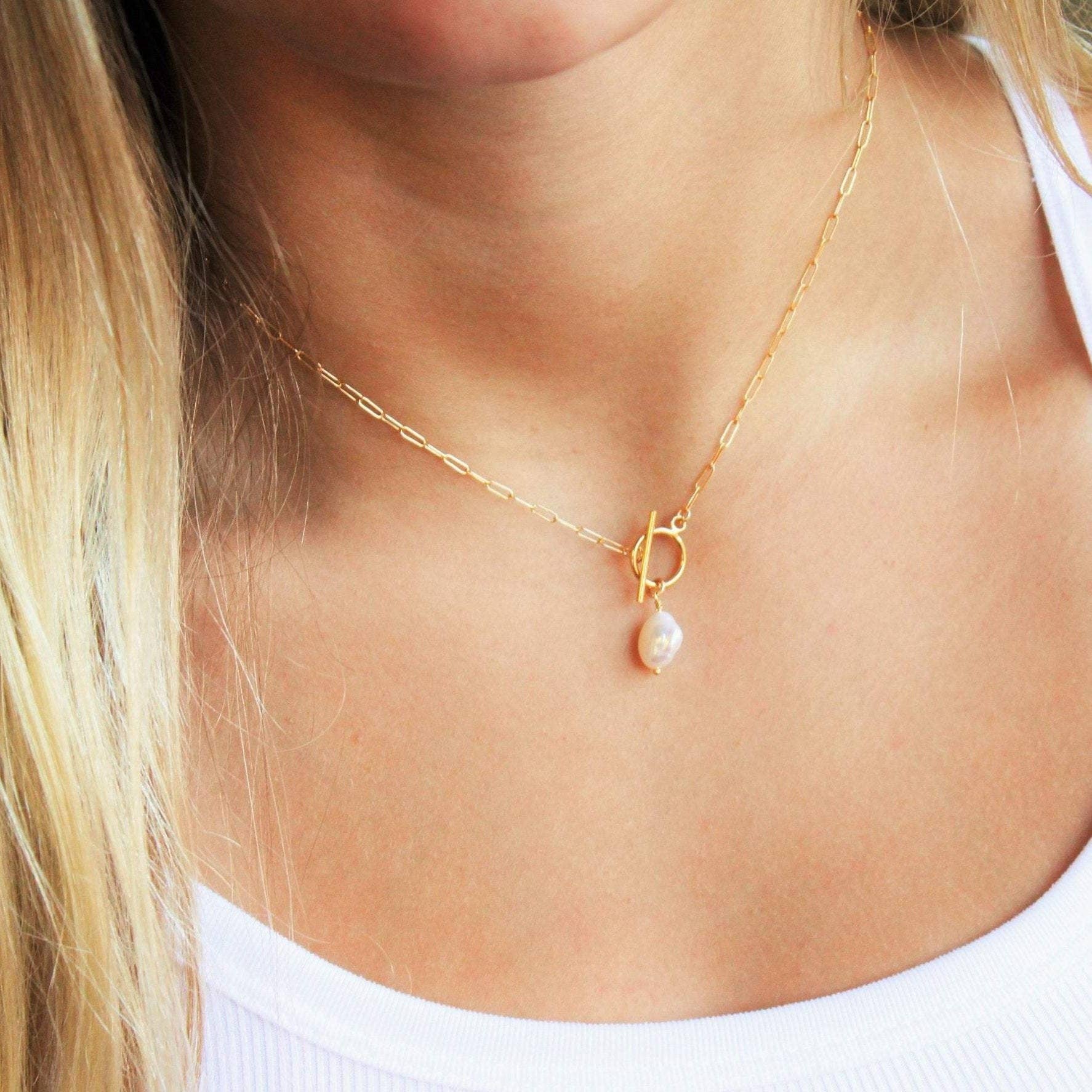 The Silver Wren- Pia Toggle & Pearl Necklace