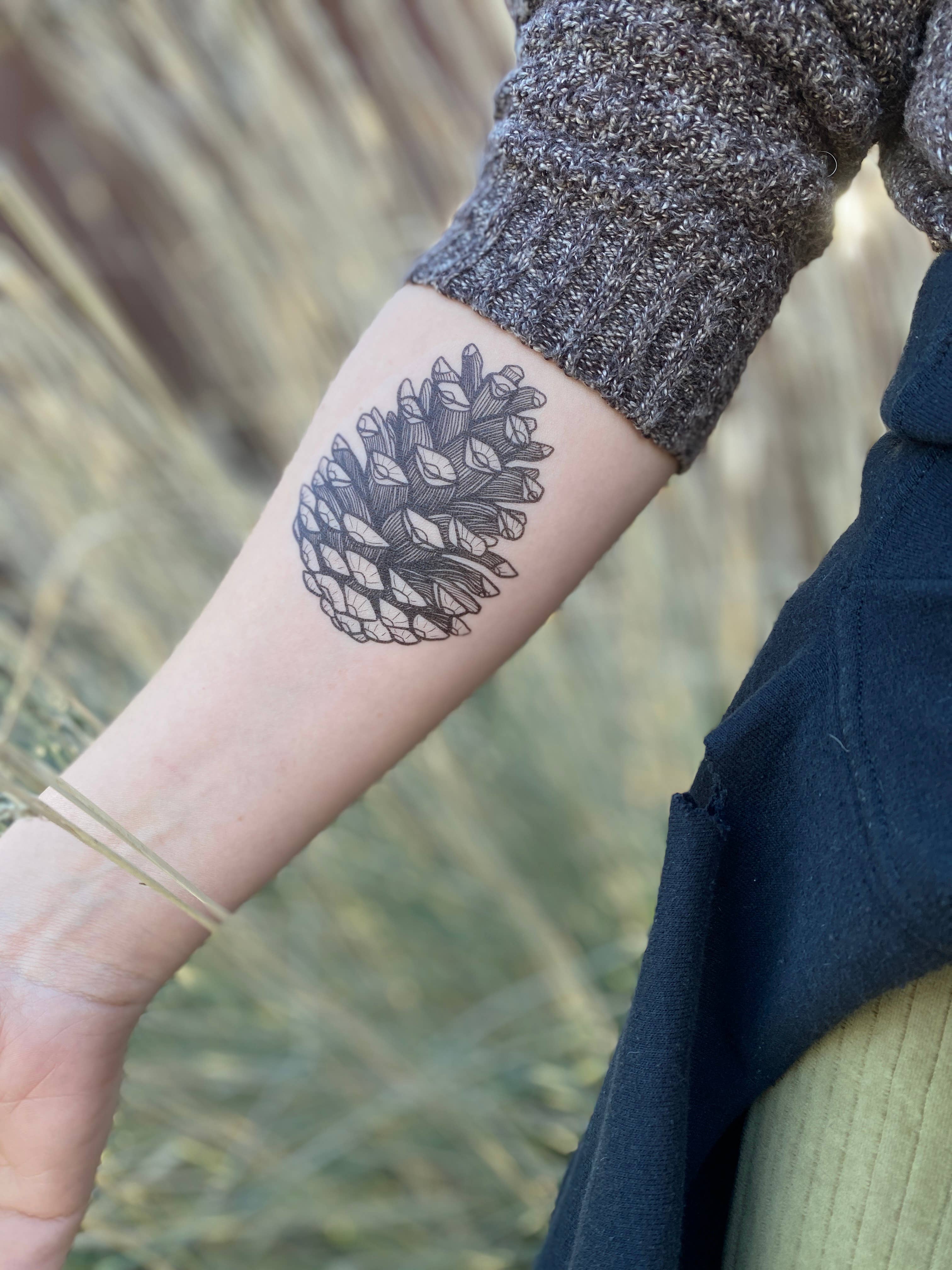 NatureTats- Pinecone Temporary Tattoo