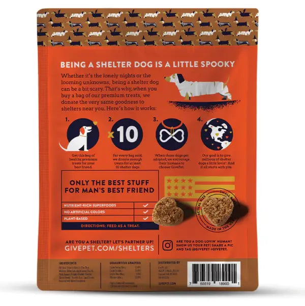GivePet- Love Bites Halloween Dog Treats Pumpkin & Cheddar