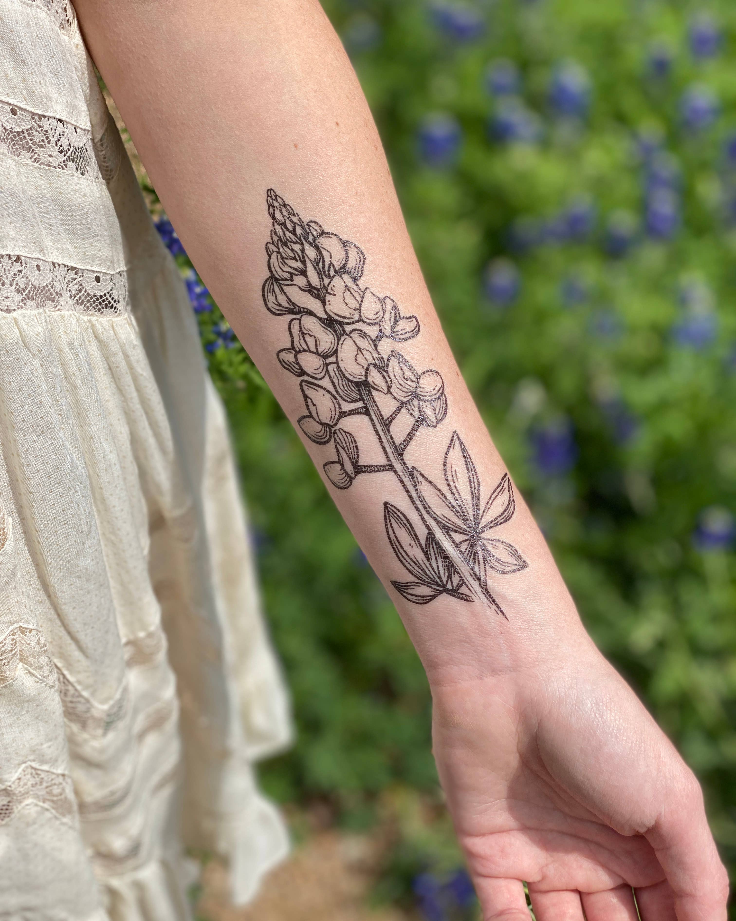 NatureTats - Bluebonnet Temporary Tattoo