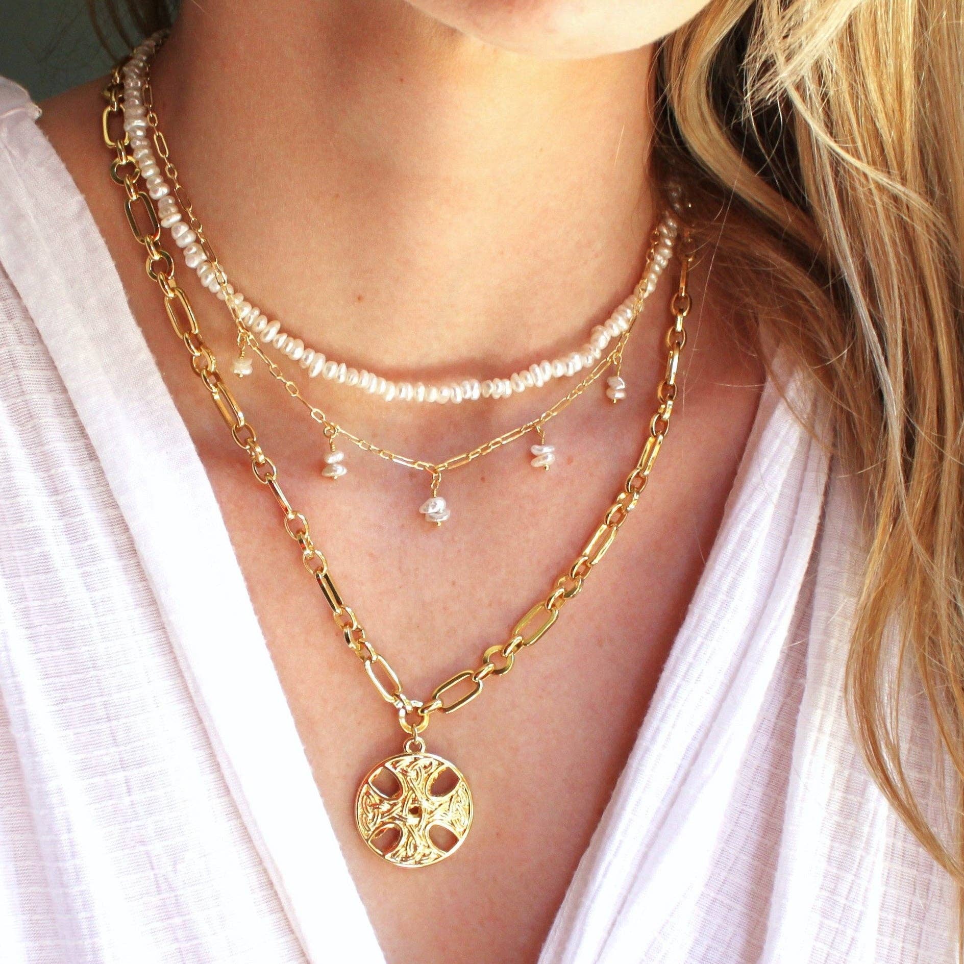 The Silver Wren- Bexley Beaded Pearl Necklace