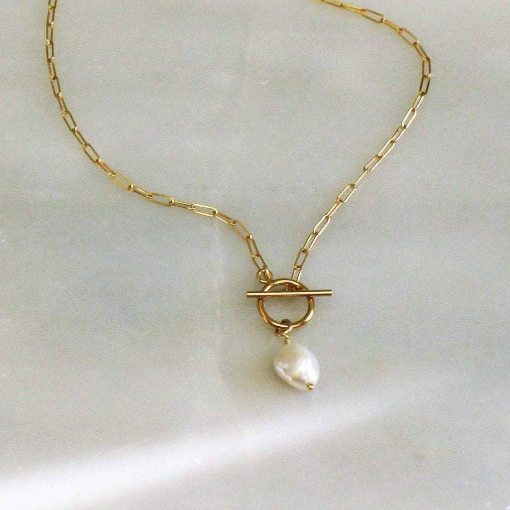 The Silver Wren- Pia Toggle & Pearl Necklace