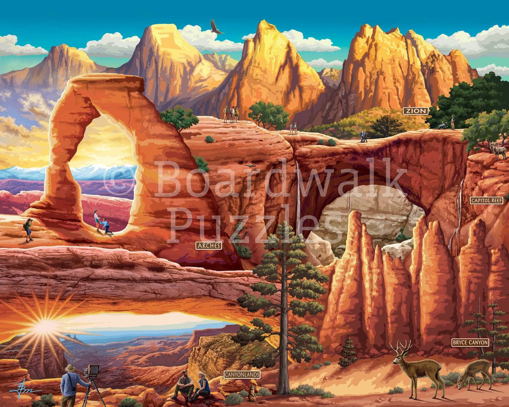Boardwalk Puzzle Company- Utah's 5 National Parks | 210 Piece Personal Puzzle