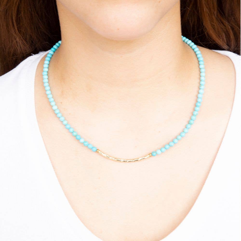 Barse Jewelry- Little Bit Round Blue Turquoise Necklace