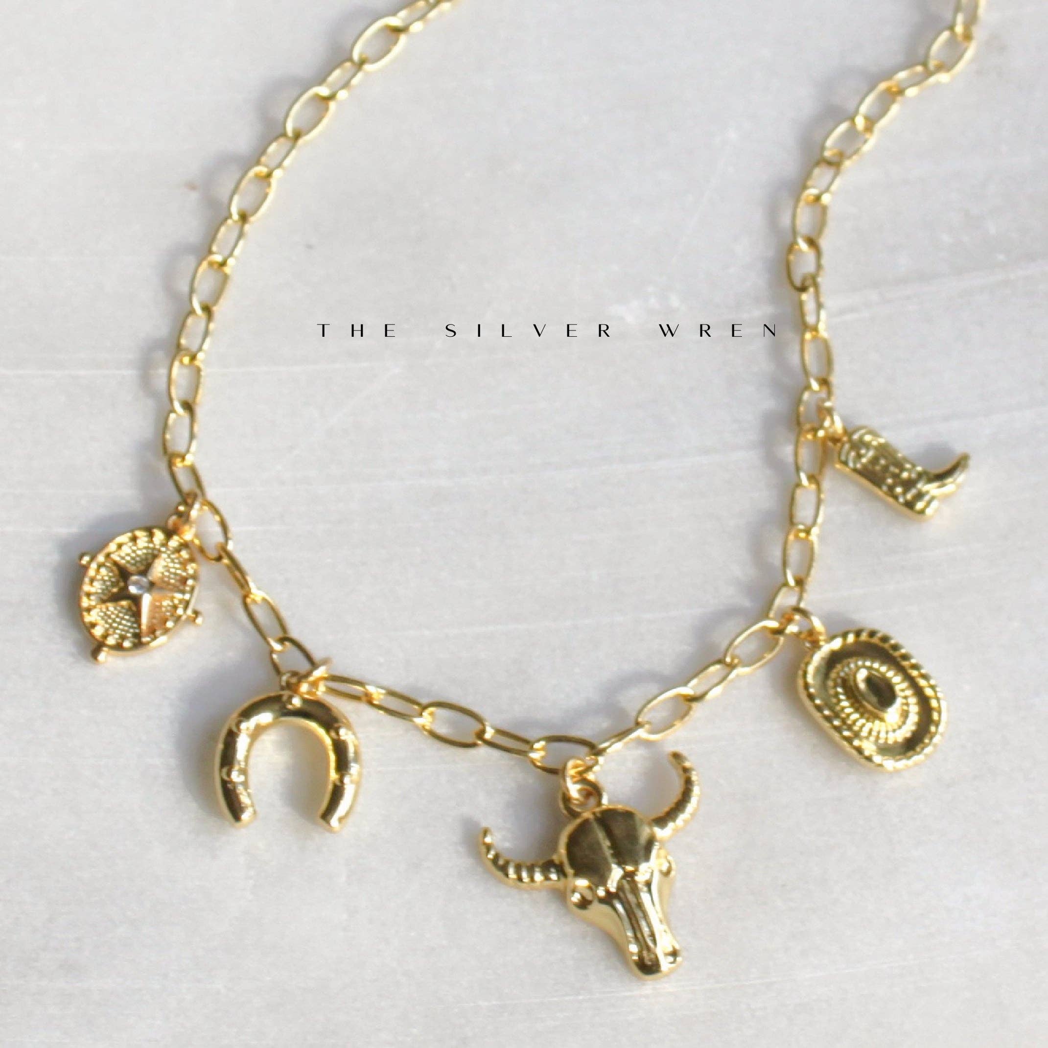 The Silver Wren- Western Multi Charm Necklace