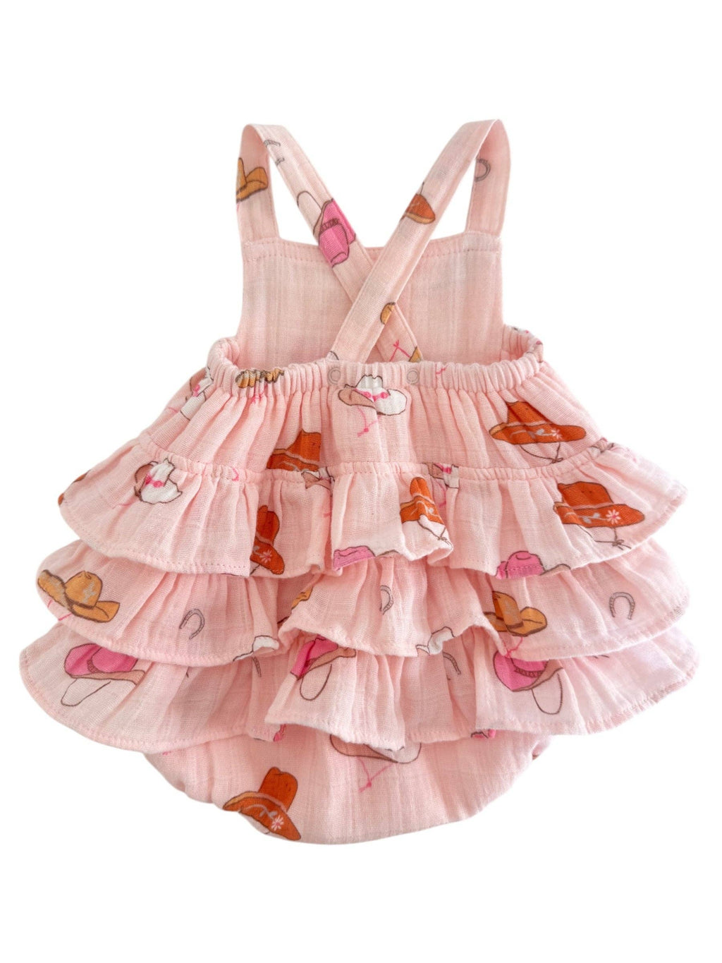 SIIX Collection- Western Pink / Muslin Ruffle Sunsuit