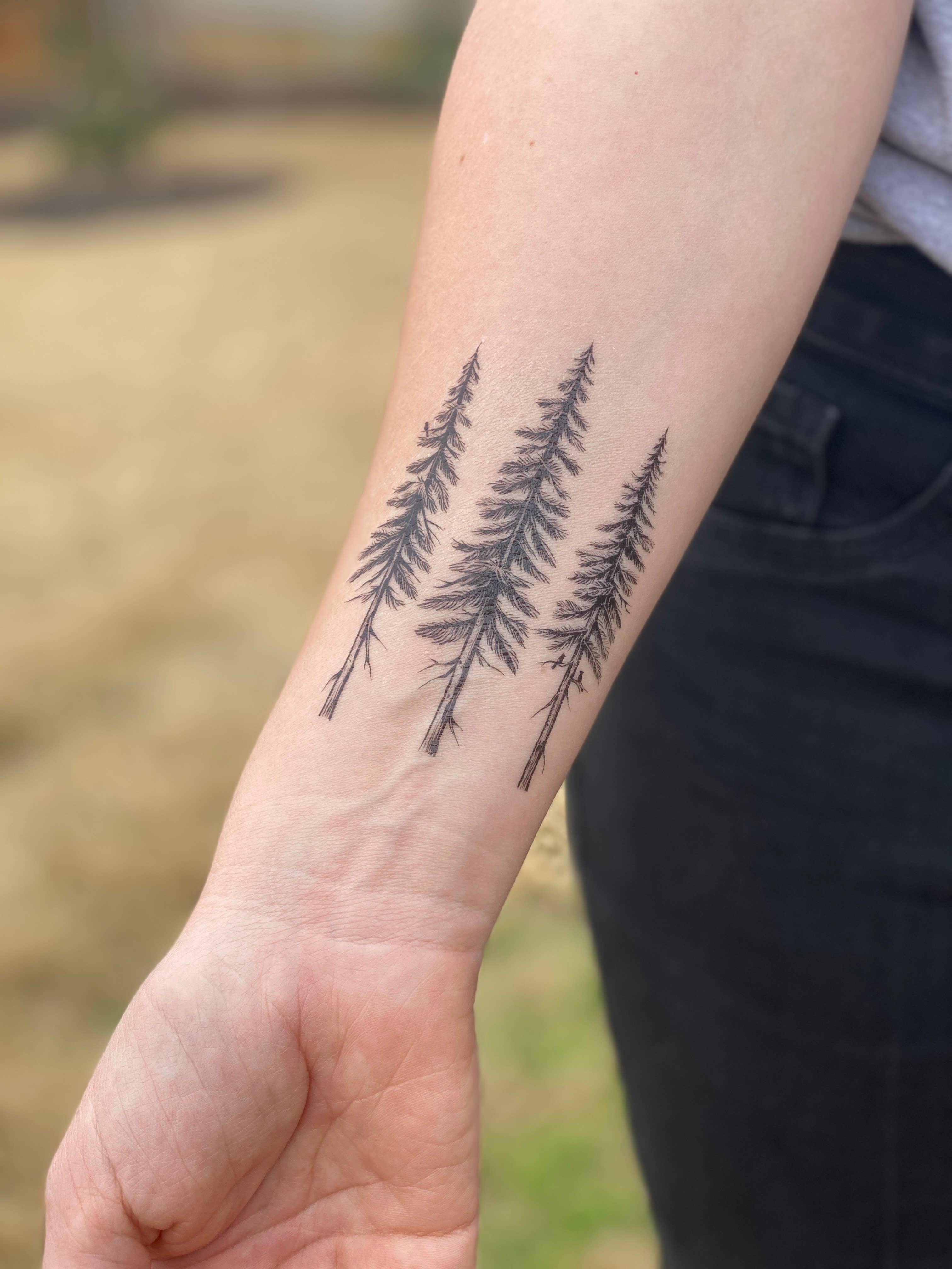 NatureTats - Pine Trees Temporary Tattoo