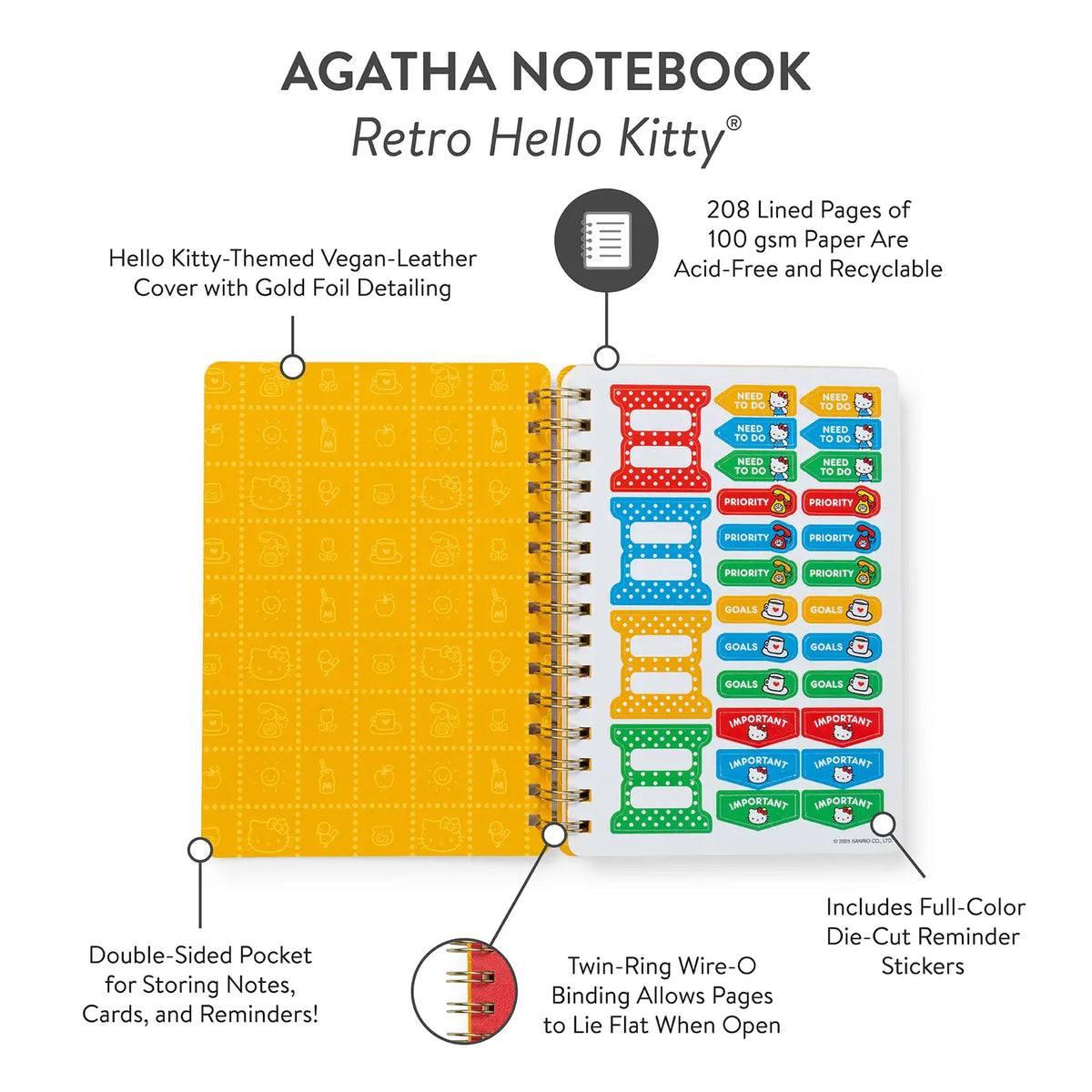 Studio Oh!- Retro Hello Kitty Agatha Notebook