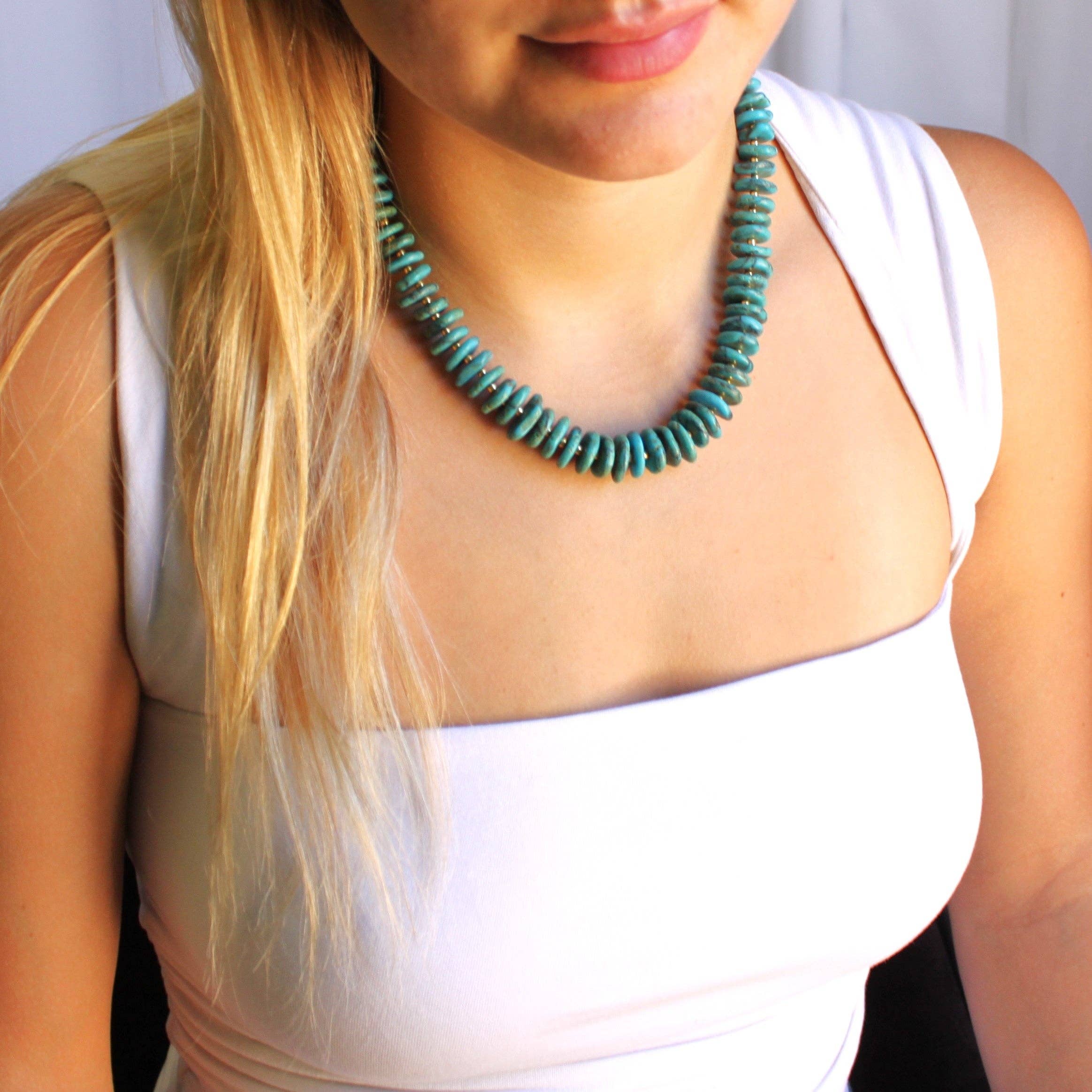 The Silver Wren- Canyon Water Turquoise Necklace
