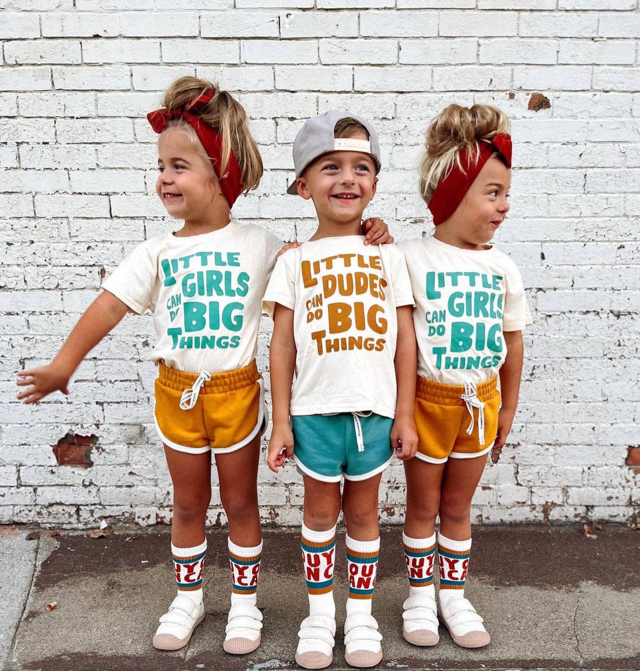 Minimalist Folk Co.- Little Dudes Can Do Big Things in caramel | Kids Tee