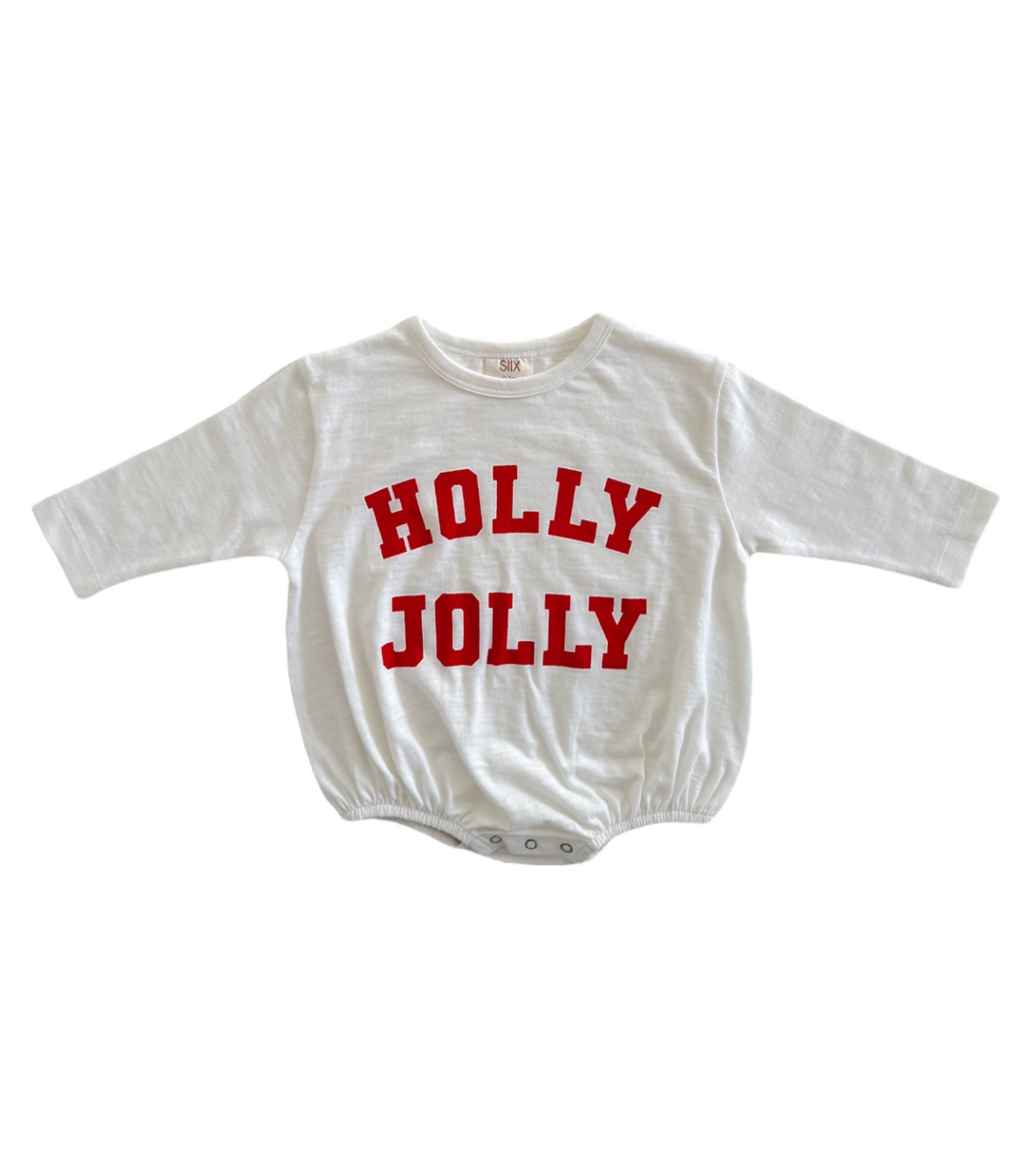 SIIX Collection- Holly Jolly White / Organic Long Sleeve T-Shirt Bubble