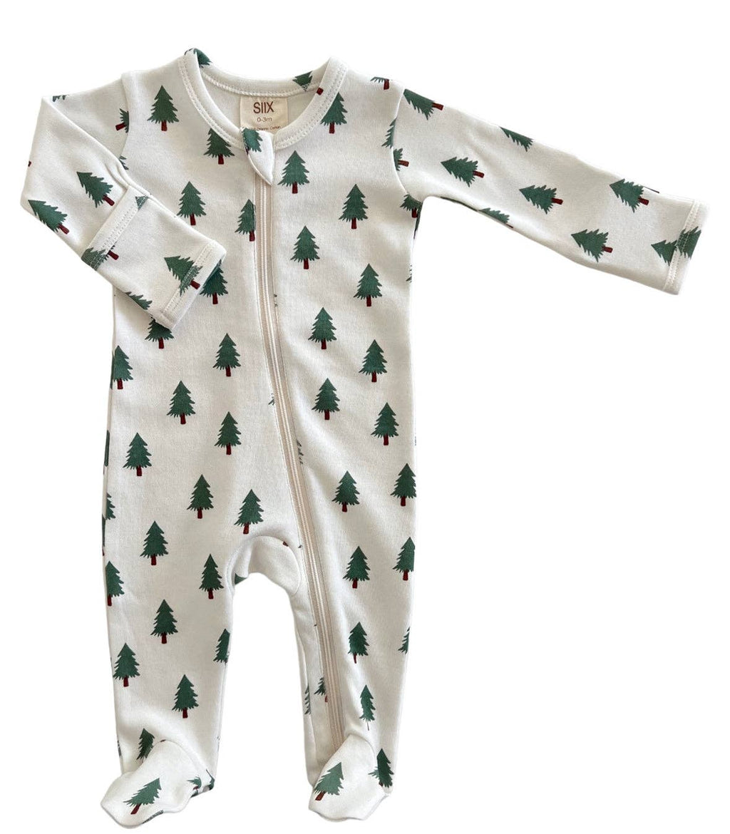 SIIX Collection- Trees / Organic Zip Footie