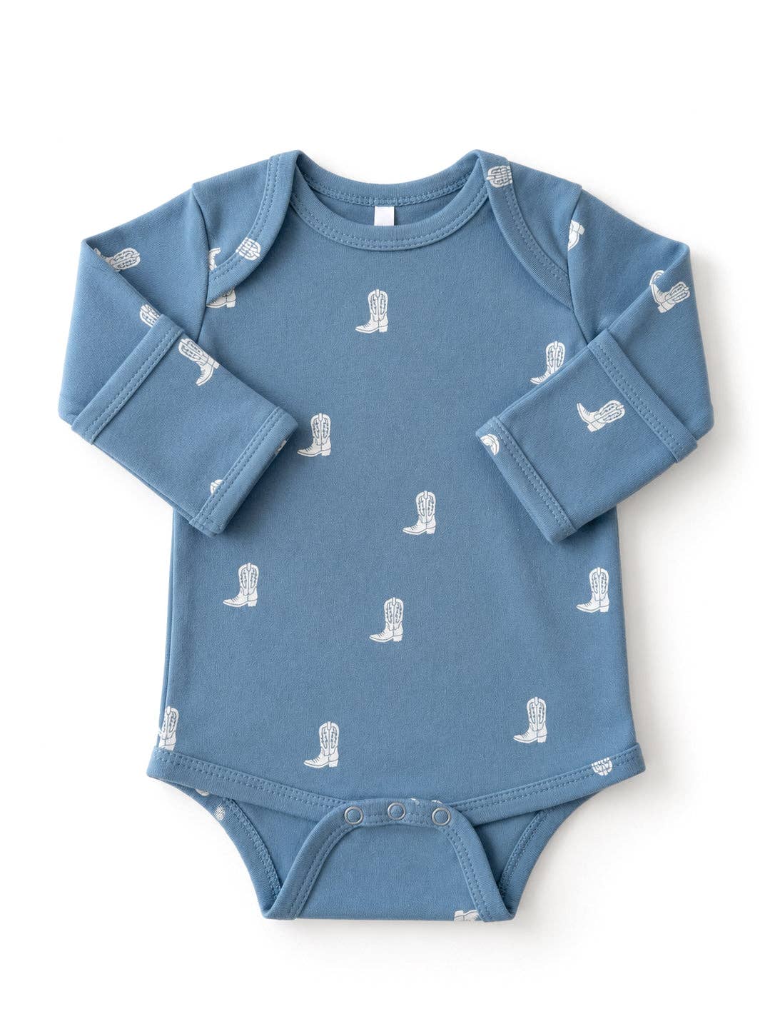SIIX Collection- Cowboy Boots / Organic Cotton Long Sleeve Bodysuit