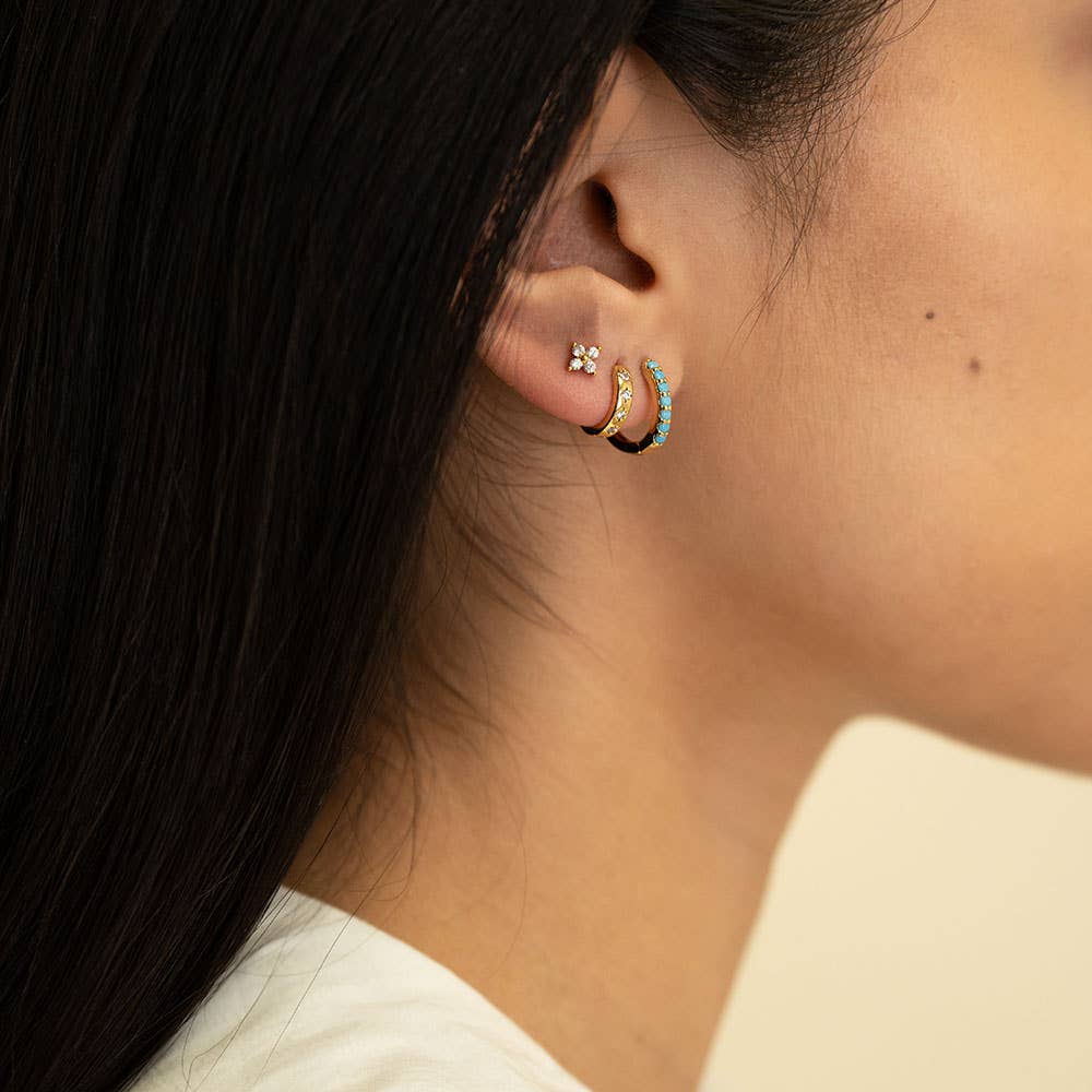 Amano Studio- 13mm Turquoise Huggie Hoops