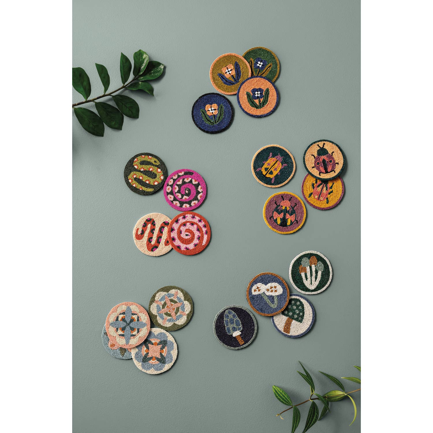 Danica Studio Gardenland Beaded Coasters Set of 4 - Thumbnail 3