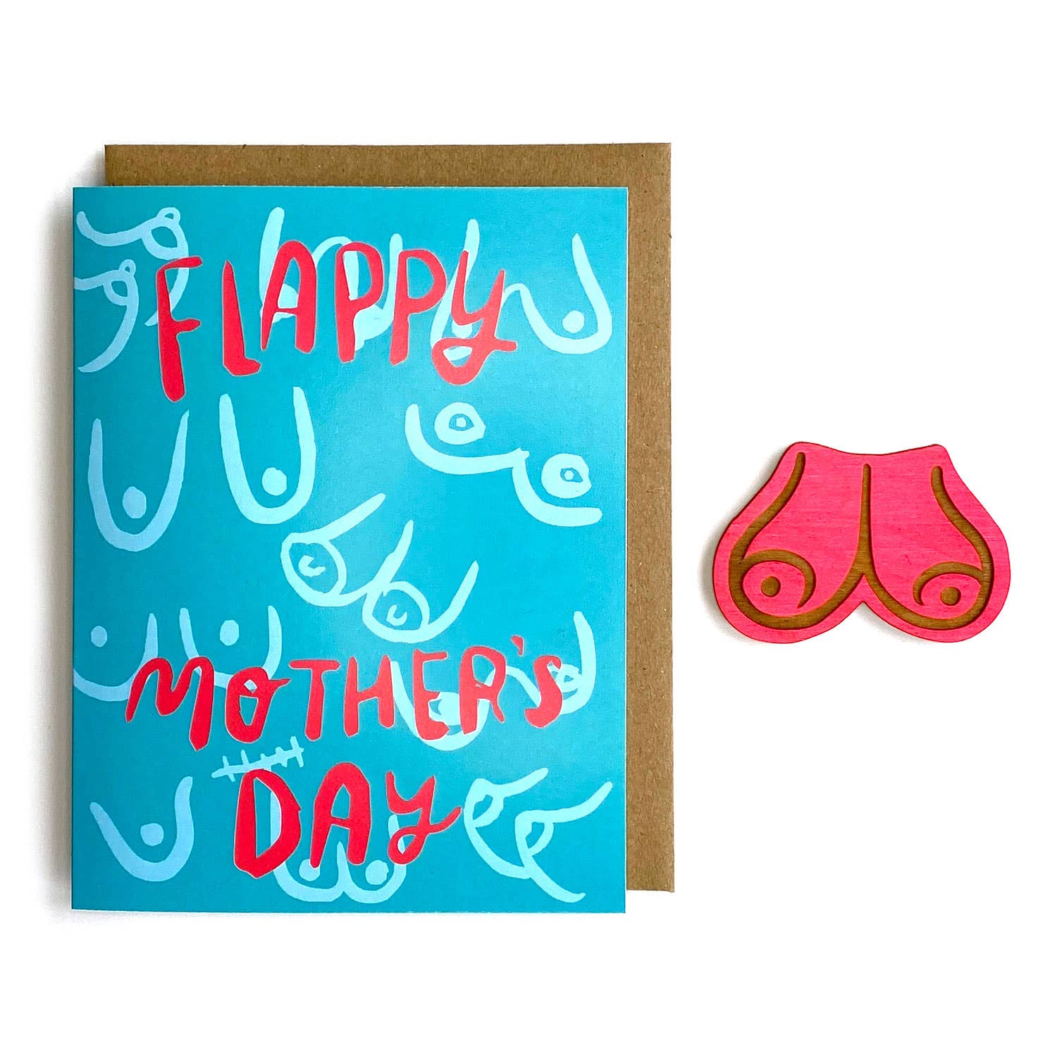 SnowMade- Flappy Mother's Day Boob Magnet w/ Card
