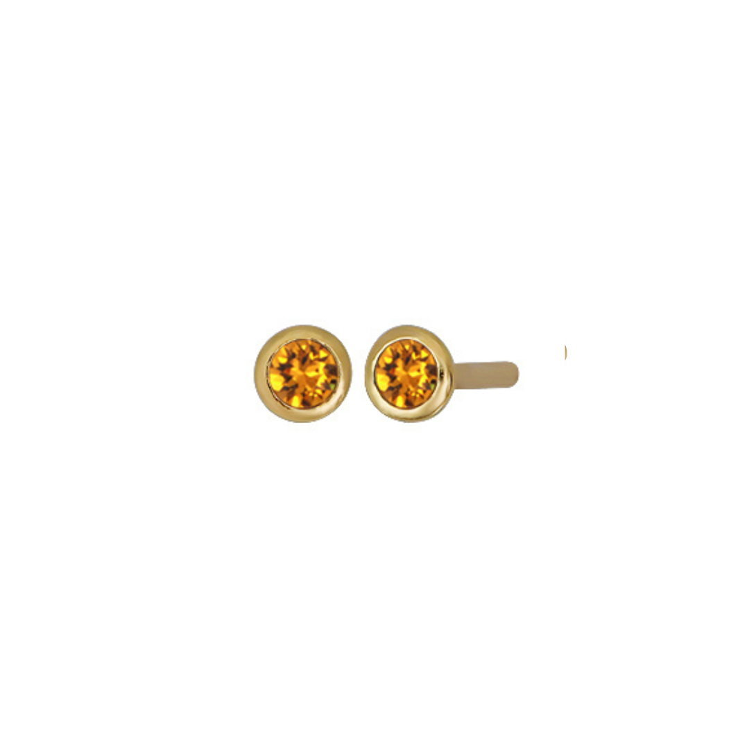 Land of Salt- Birthstone Stud Earrings in Gold - Choose Stone