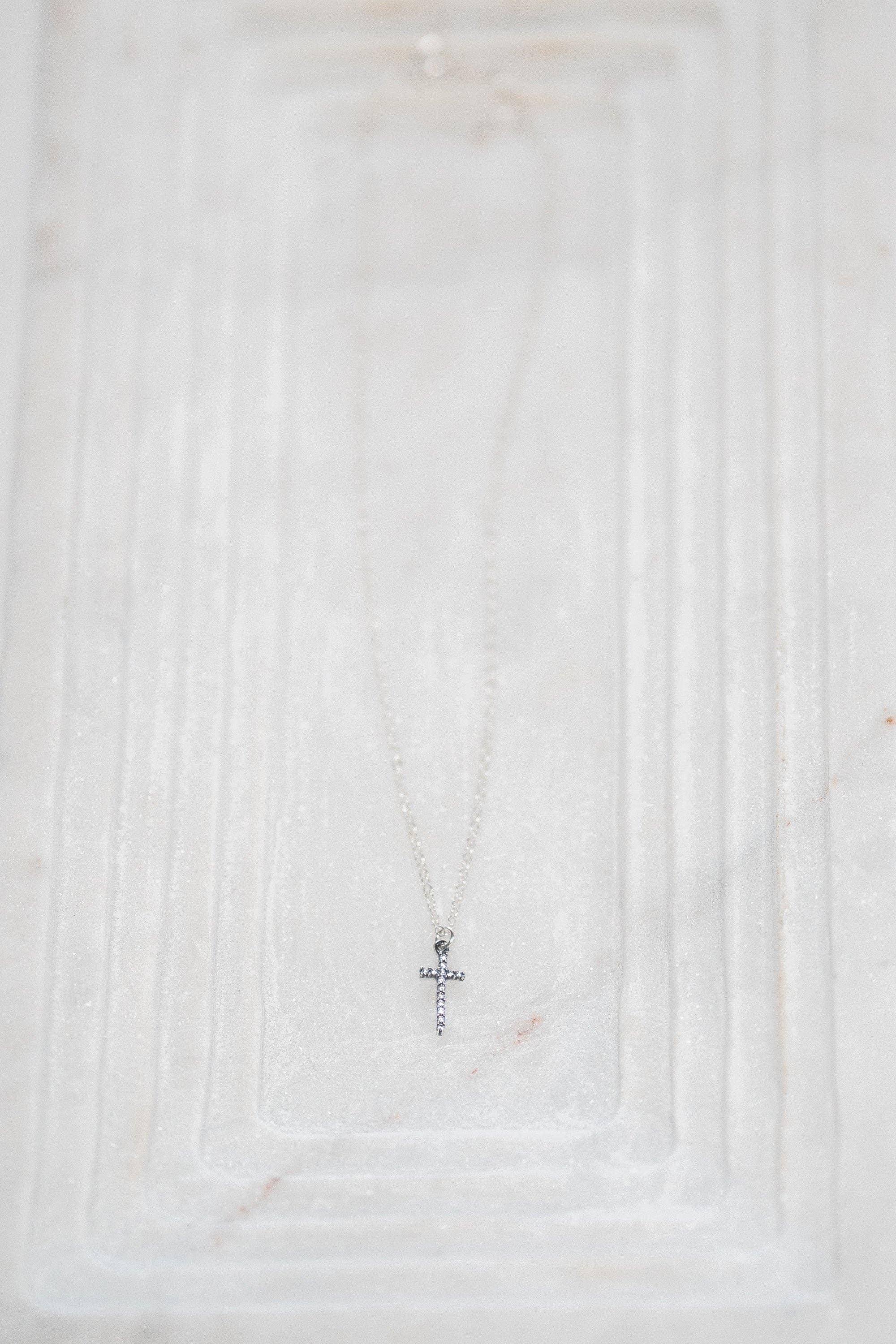 Reva Grey- Dainty Cross Necklace