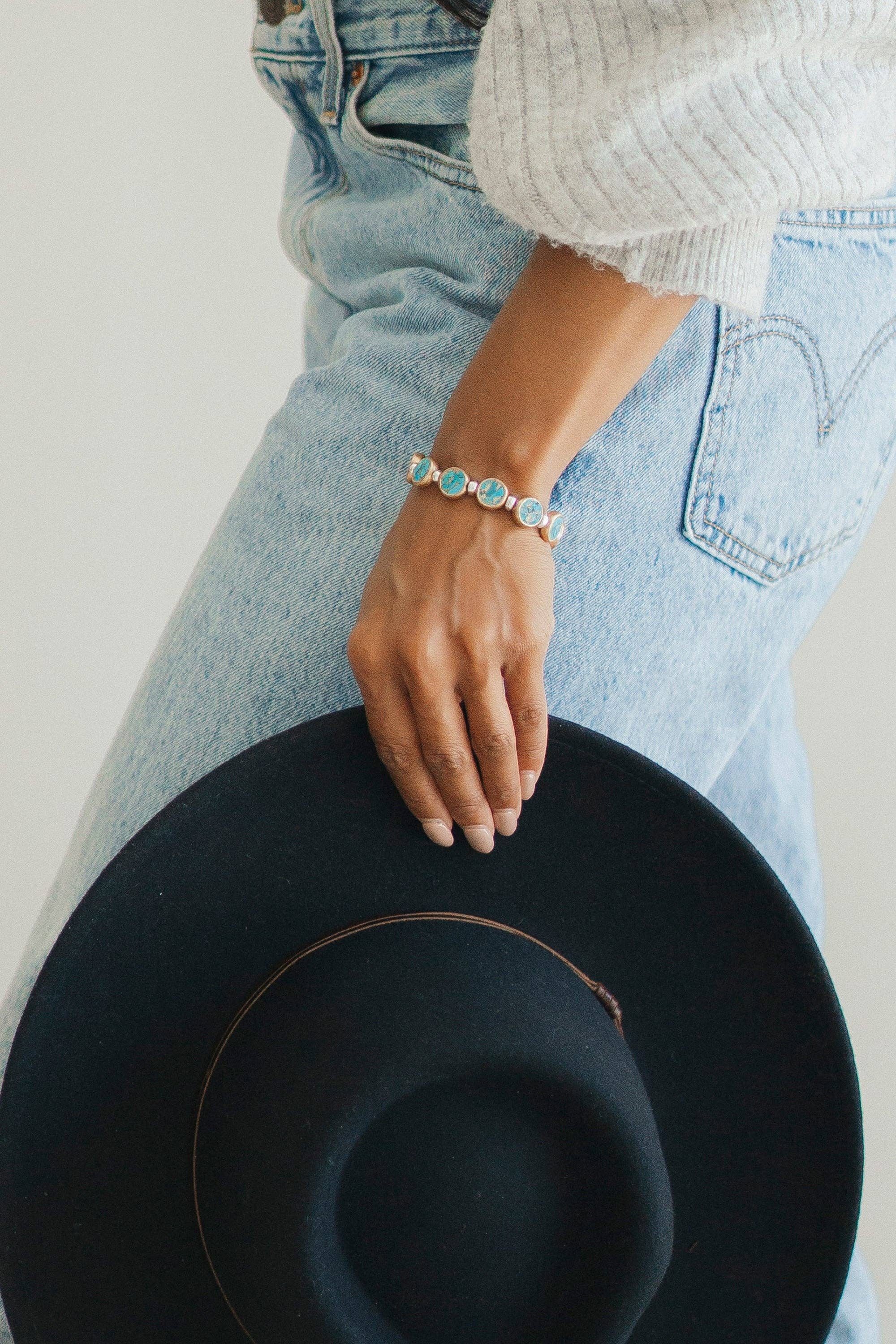 Reva Grey- Veda Mosaic Turquoise Bracelet