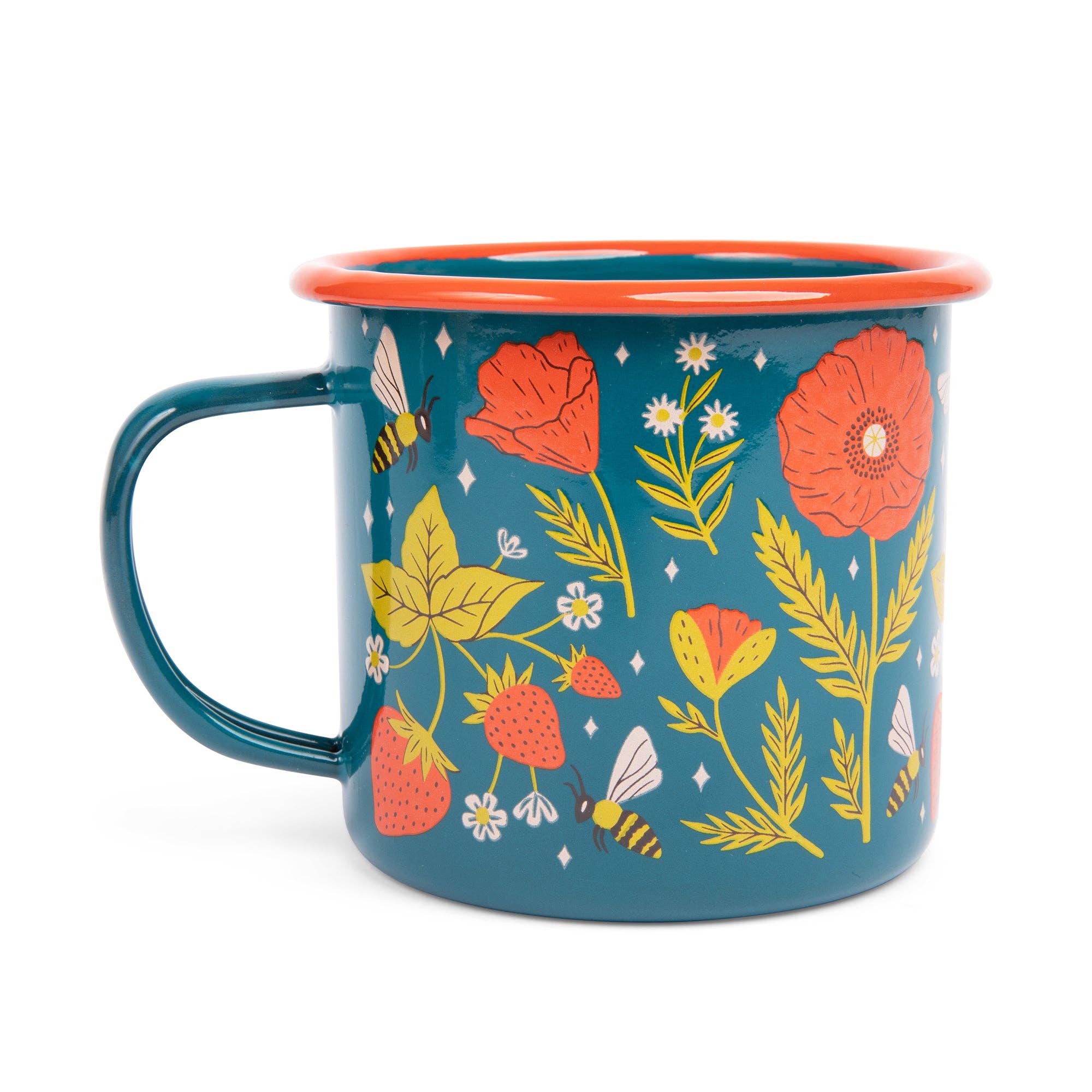 Trek Light- Enamel Coffee & Camp Mug | Garden Buzz | 16 oz | Poppies