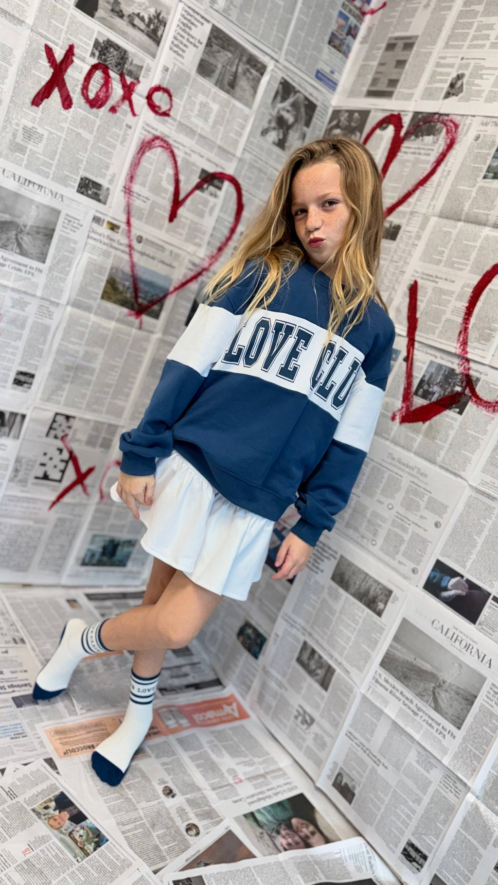 Minimalist Folk Co.- LOVE CLUB | IN NAVY BLUE | socks | retro tube