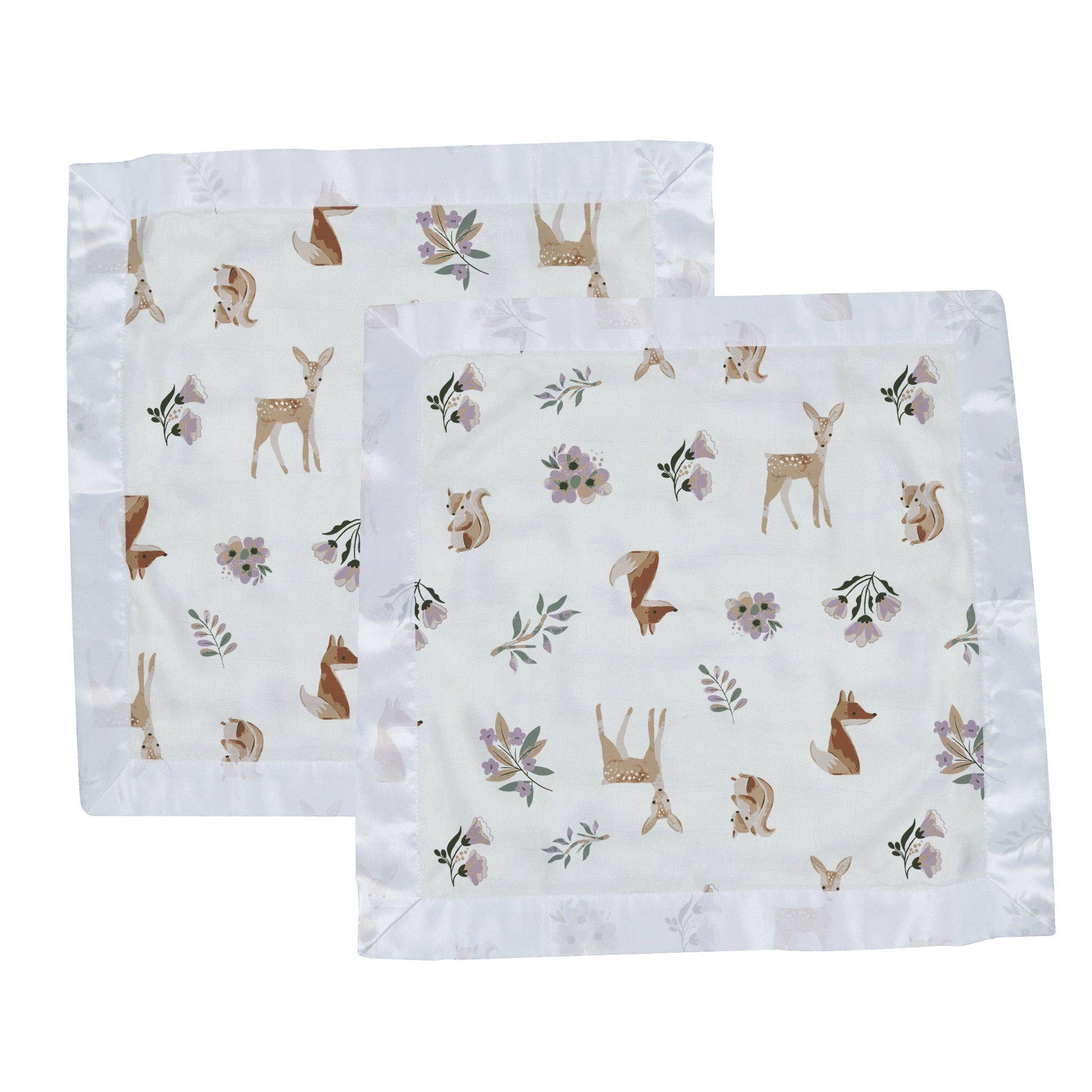 Newcastle Classics- Sierra Fox and Deer Cotton Muslin Security Baby Blankie