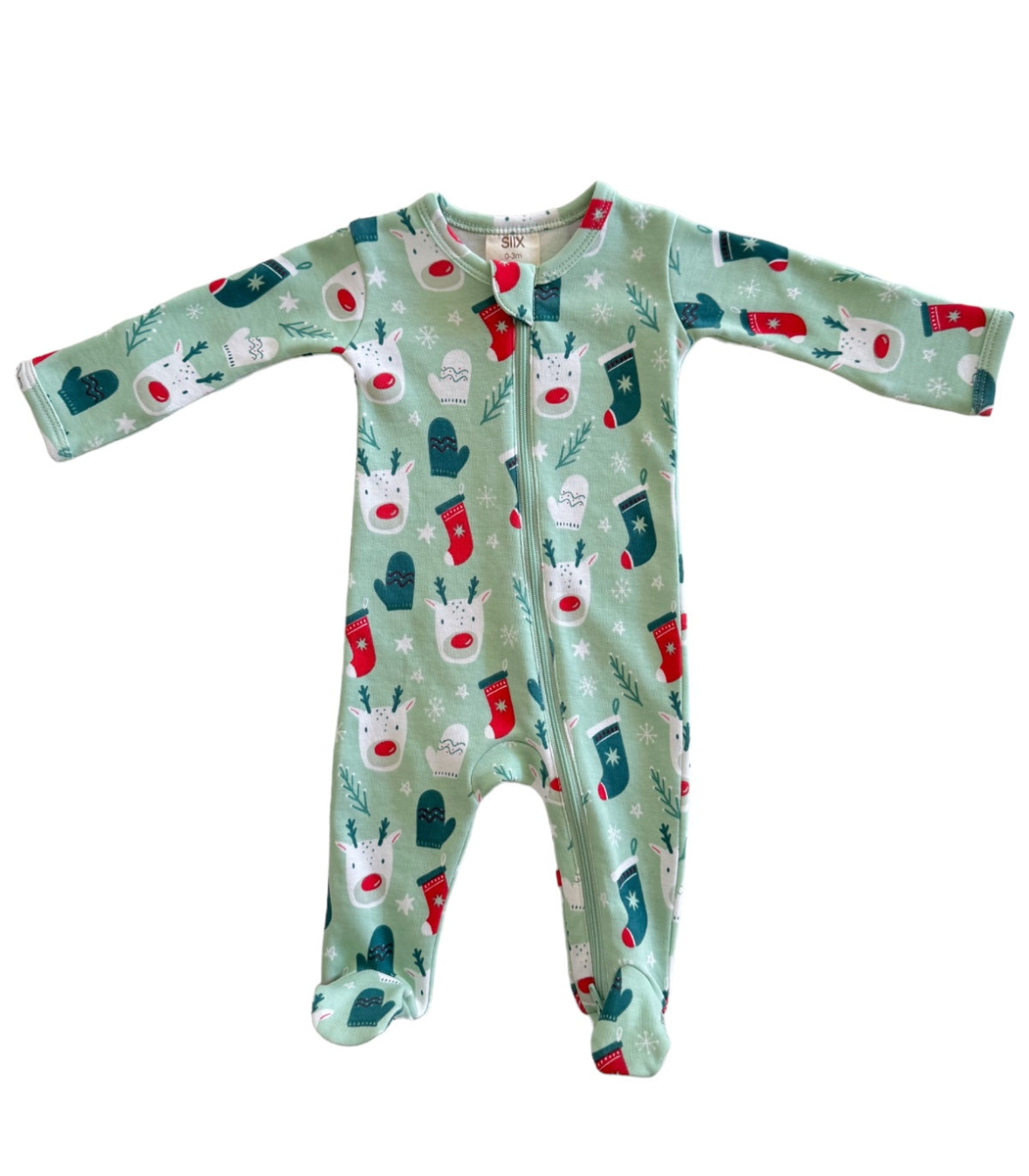 SIIX Collection- Reindeer / Organic Zip Footie
