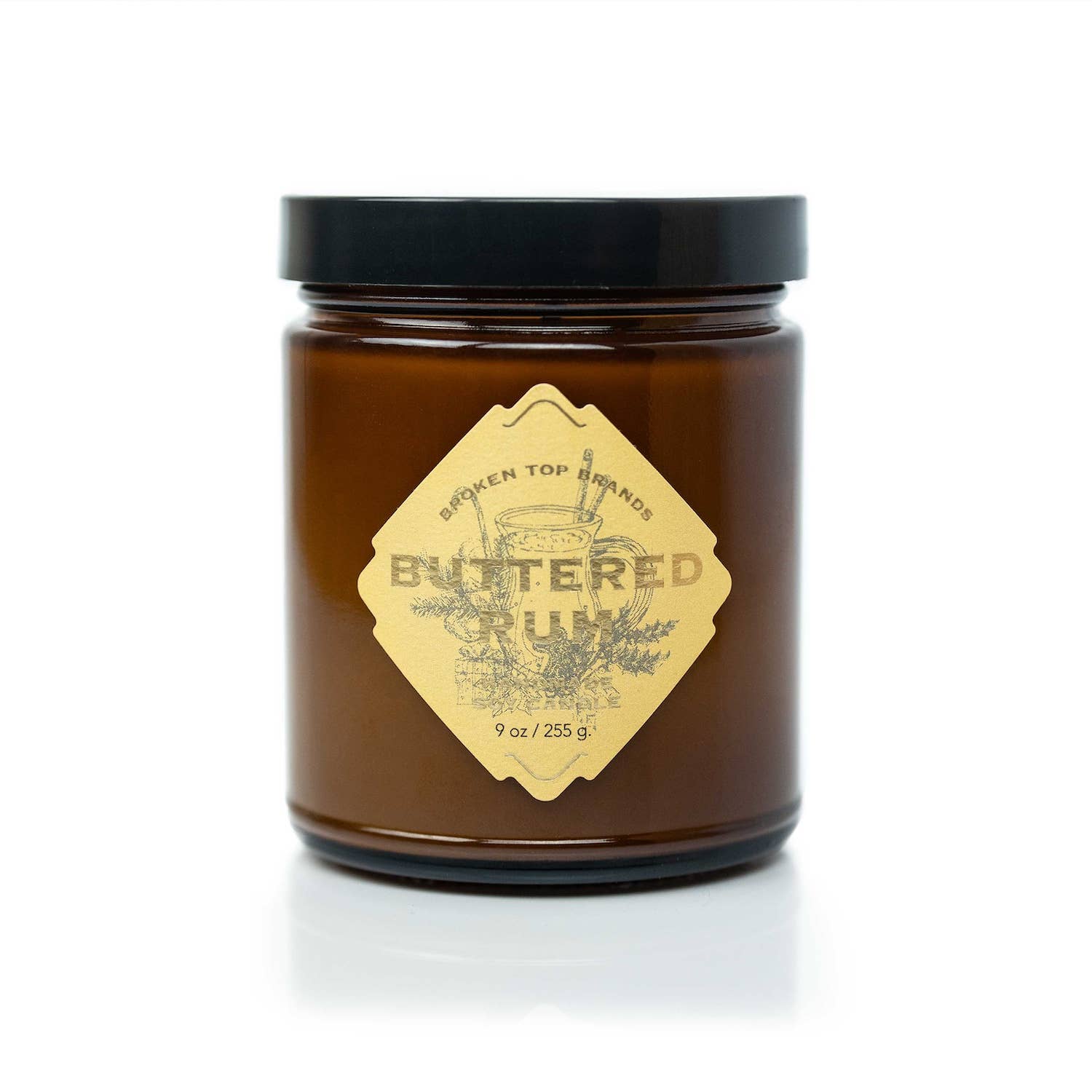 Broken Top Brands- Buttered Rum - 9 oz Soy Candle - Holiday Heritage