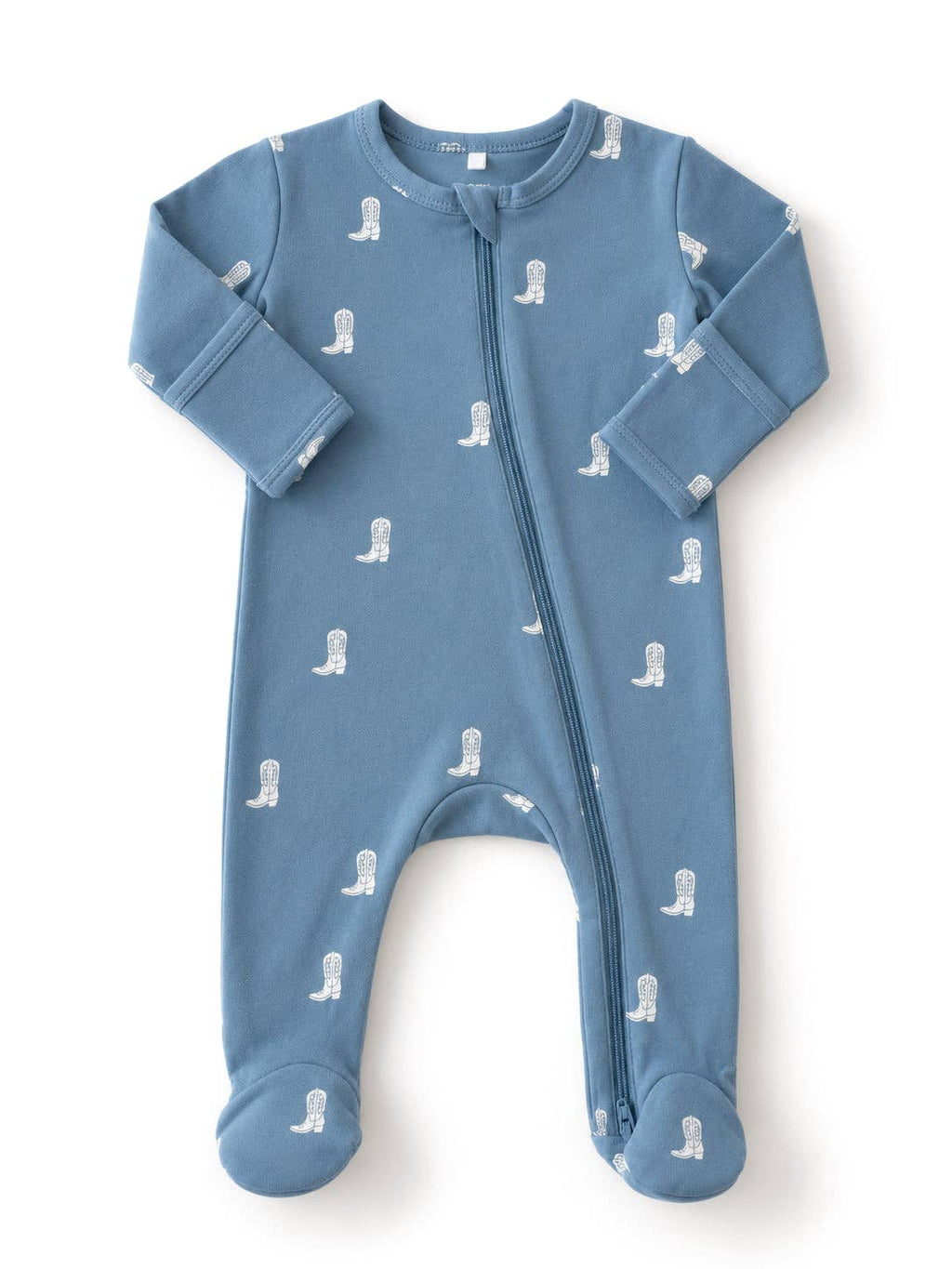 SIIX Collection- Cowboy Boots / Organic Cotton 2-Way Zip Footie