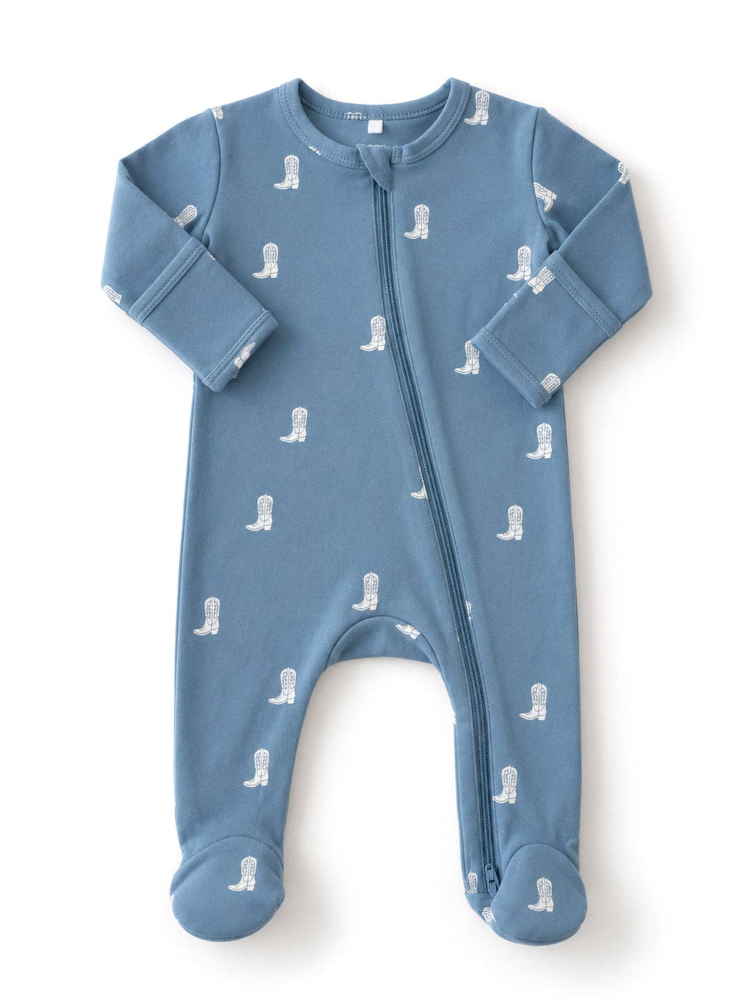 SIIX Collection- Cowboy Boots / Organic Cotton 2-Way Zip Footie