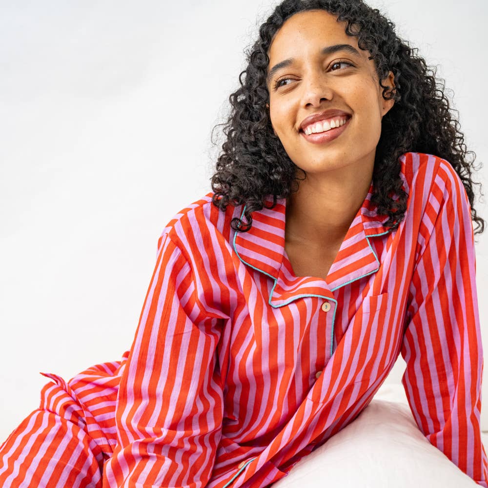 INK + ALLOY- Bonnie Pajama Set Lavender & Poppy