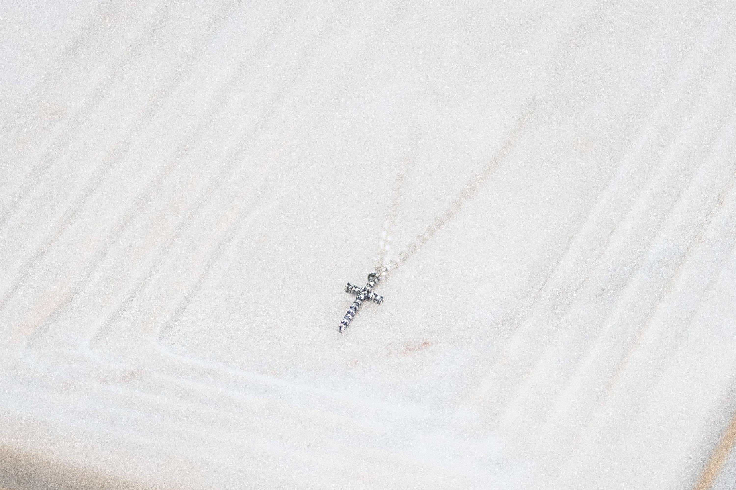 Reva Grey- Dainty Cross Necklace