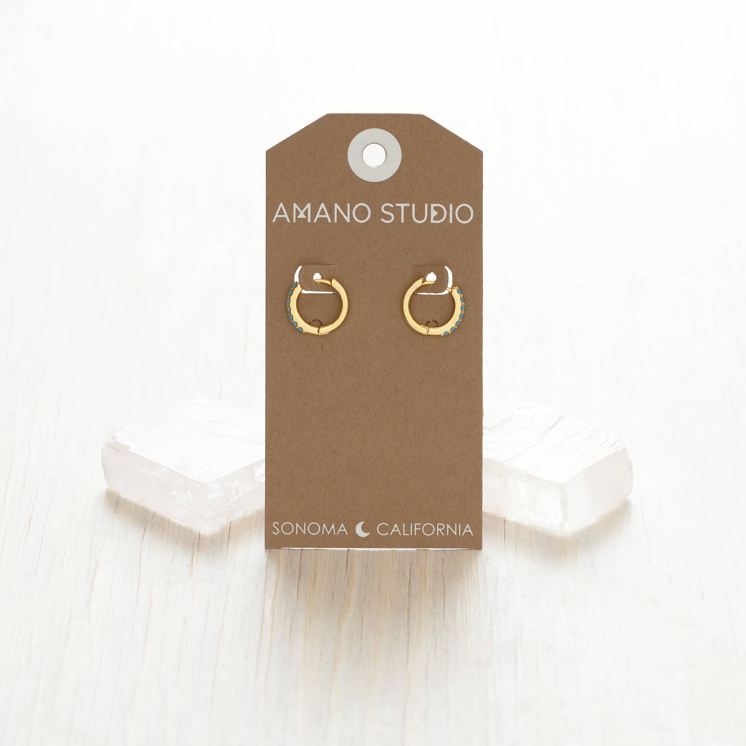 Amano Studio- 13mm Turquoise Huggie Hoops