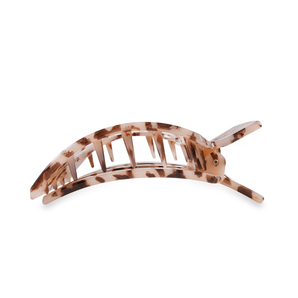 TELETIES- Square Flat Hair Clip | Large | Blonde Tortoise
