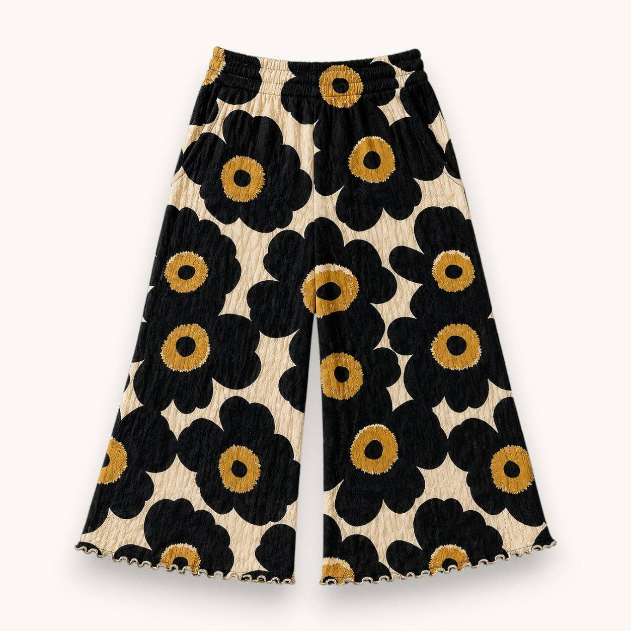 Best Day Ever- Girls Floral Printed Pant - Midnight Bloom Wide Leg Pant