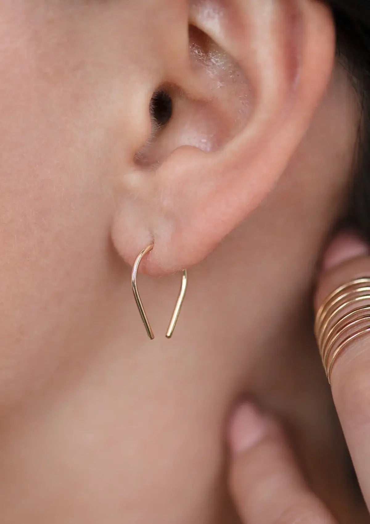 Hello Adorn- Tiny Horseshoe Earrings | 14kt Gold Fill + Sterling Silver