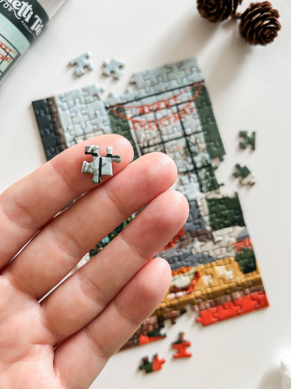Spaghetti Tree- Cozy Christmas 150 Pc Mini Puzzle