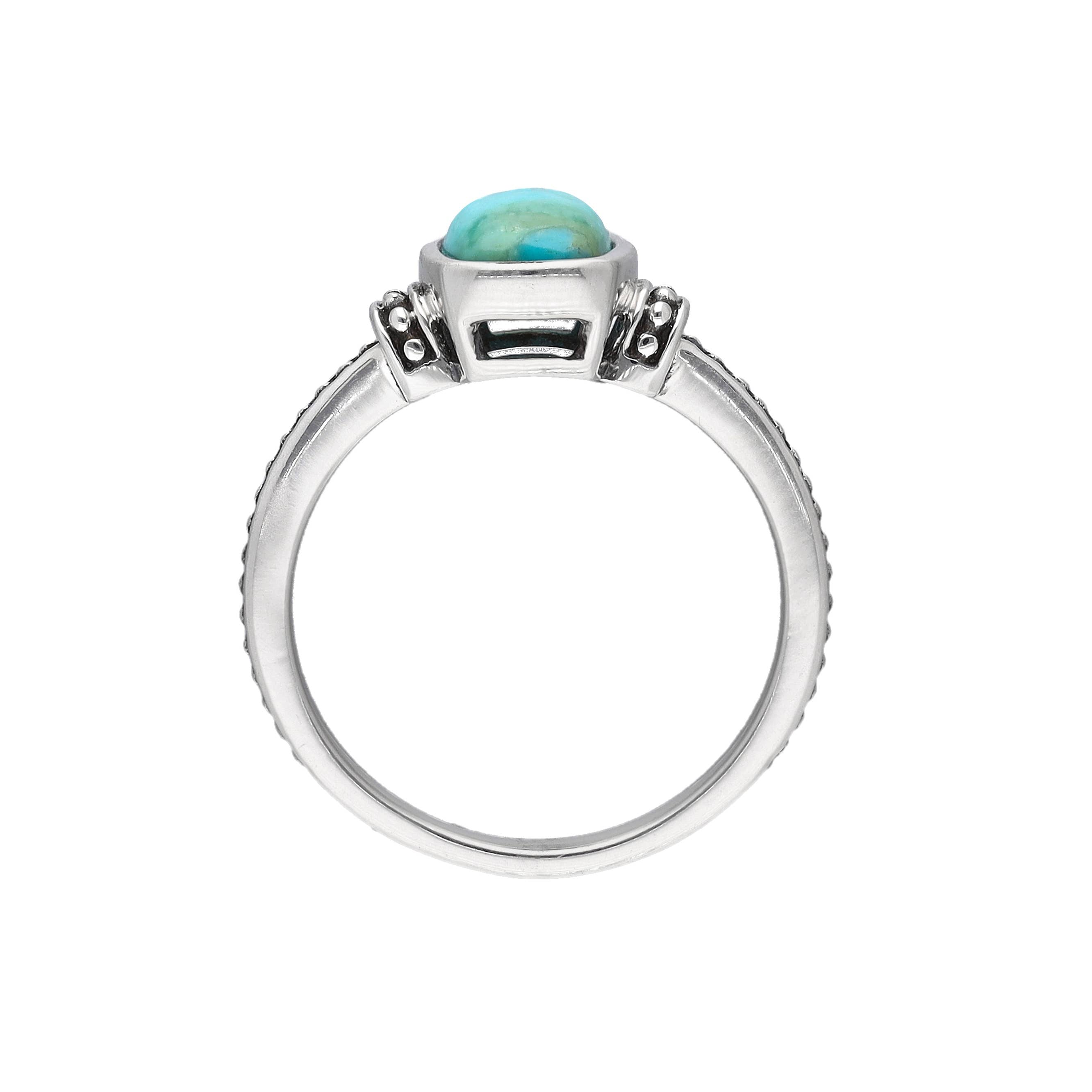 Tiramisu- Sterling Silver Mohave Turquoise Solitaire Ring