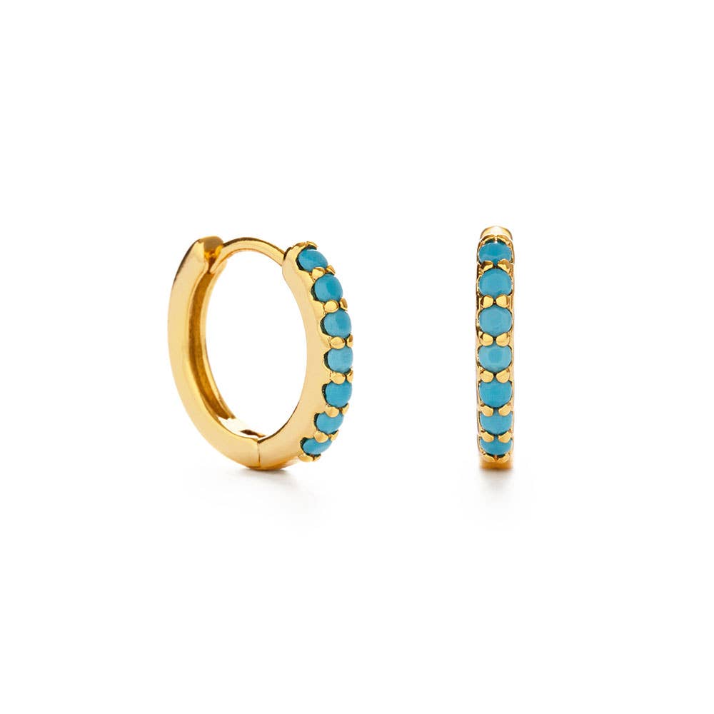 Amano Studio- 13mm Turquoise Huggie Hoops