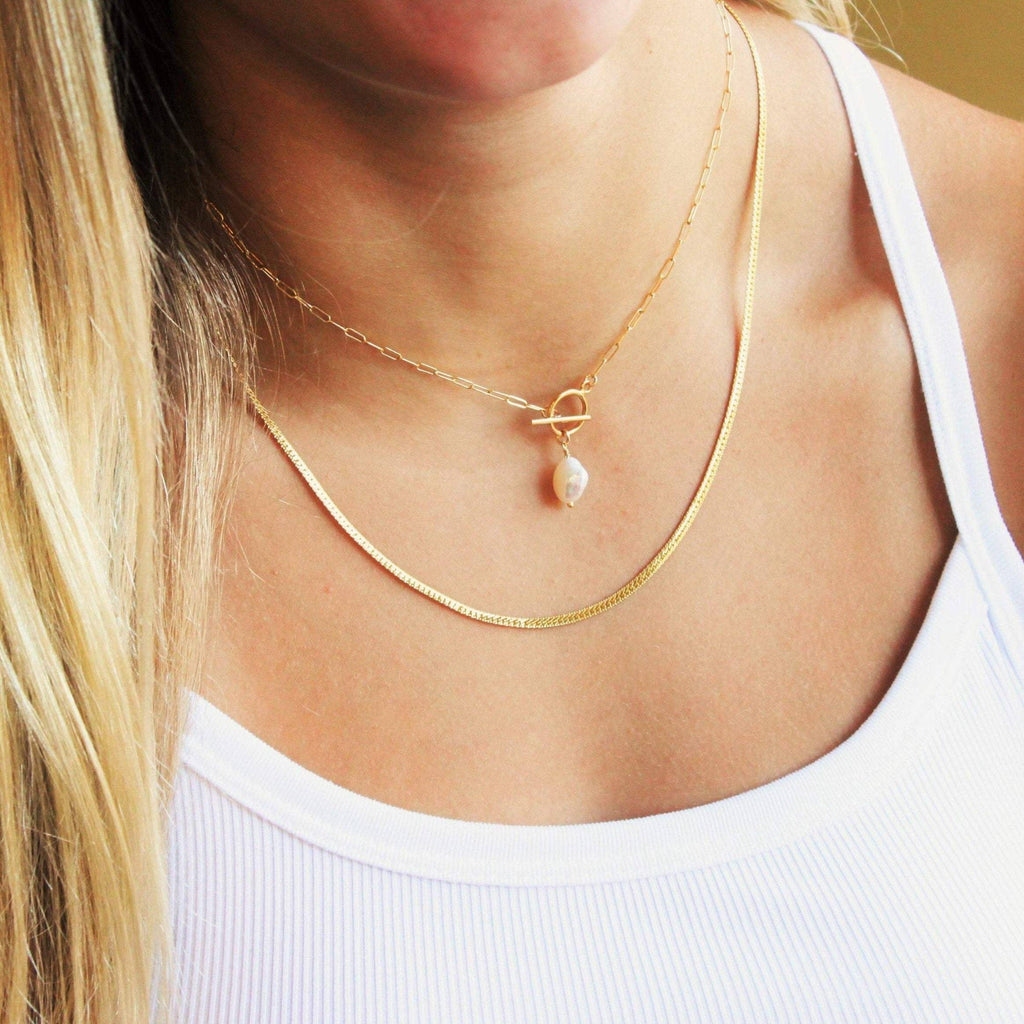 The Silver Wren- Pia Toggle & Pearl Necklace